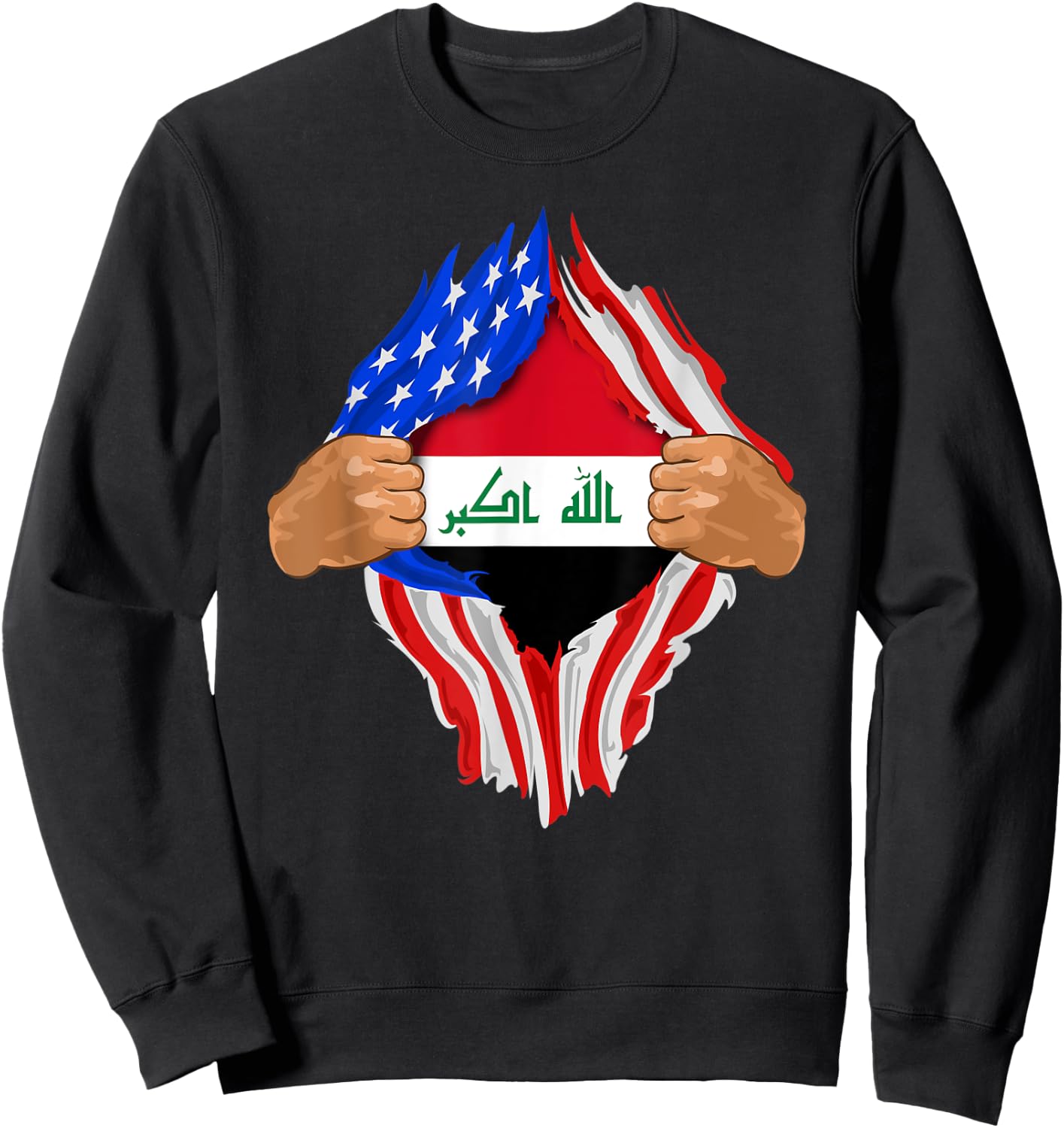 Iraqi Blood Inside Me | Iraq Flag Gift Sweatshirt - Sweatshirt | Black