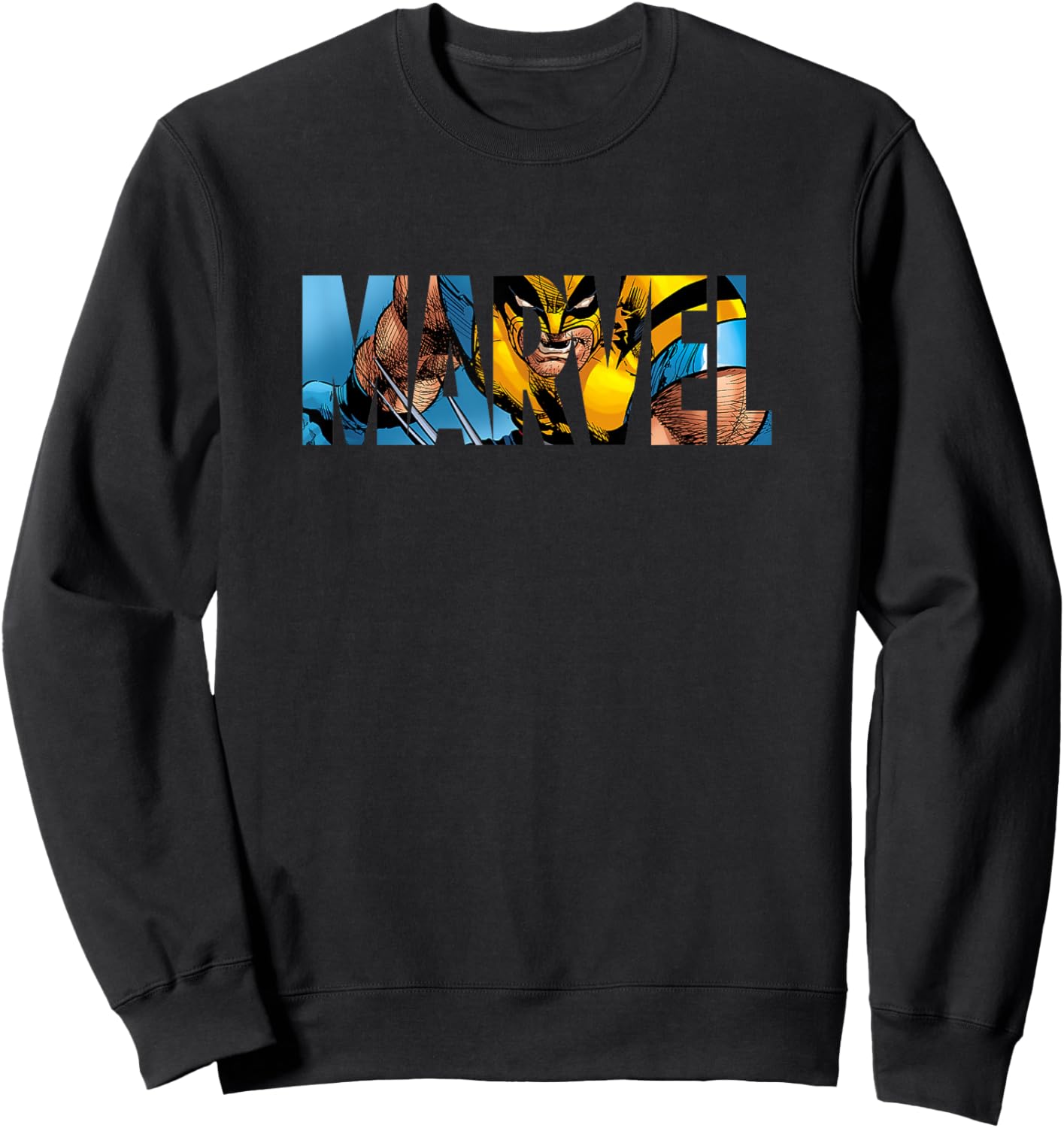 Marvel X-Men Wolverine See Through Retro Logo Sweatshirt - Sweatshirt | Black