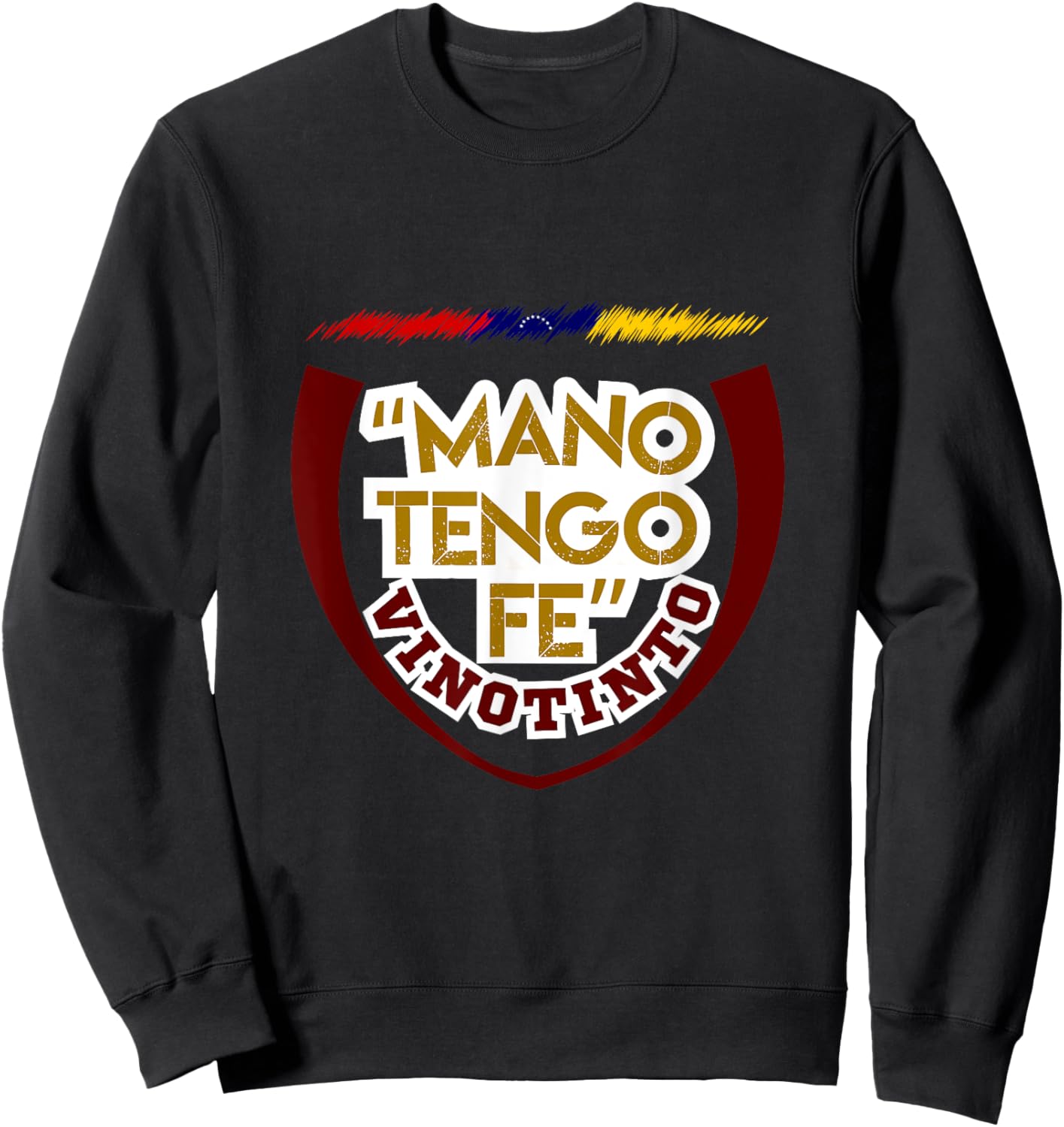 "Hand I Have Faith" I Flannel "Vinotinto" I Venezuela I VZLA Sweatshirt - Sweatshirt | Black