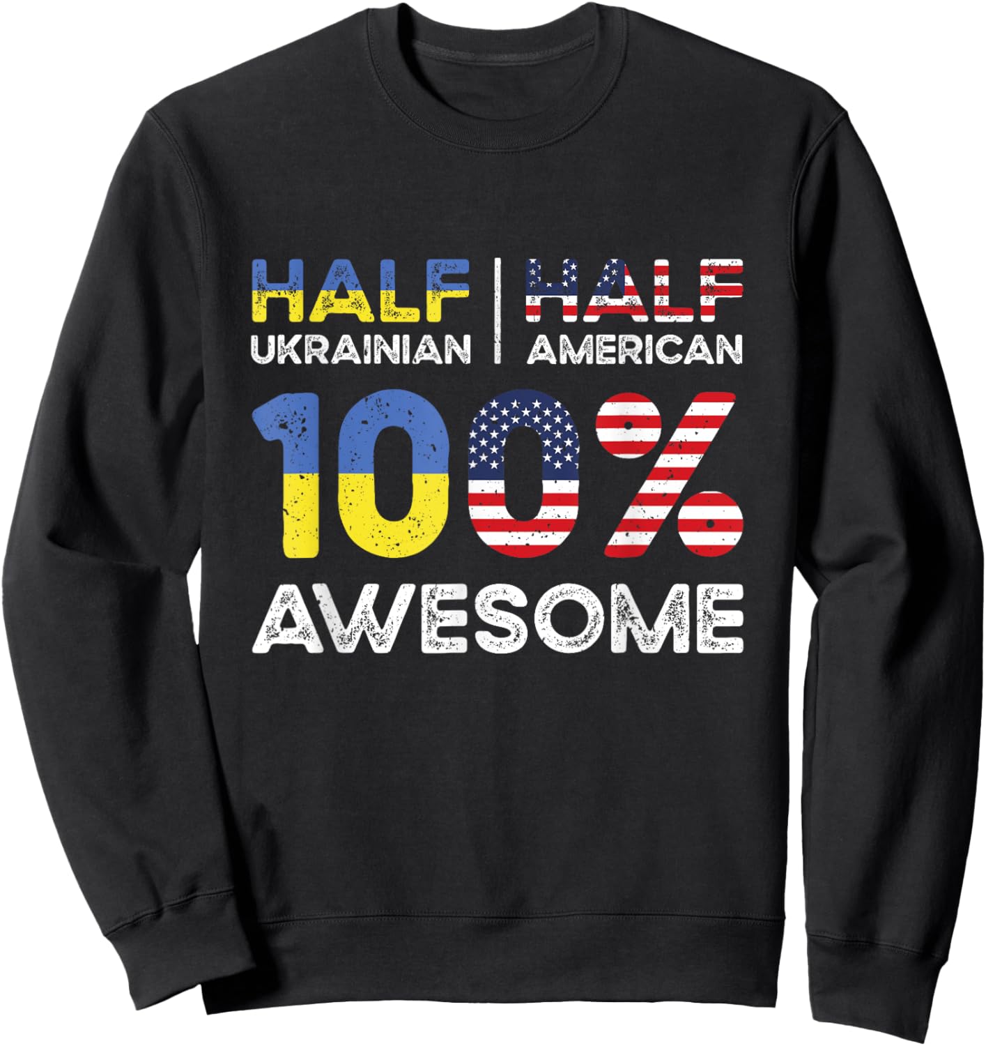 Ukrainian American Patriot USA Grown Ukraine US Flag Sweatshirt - Sweatshirt | Black