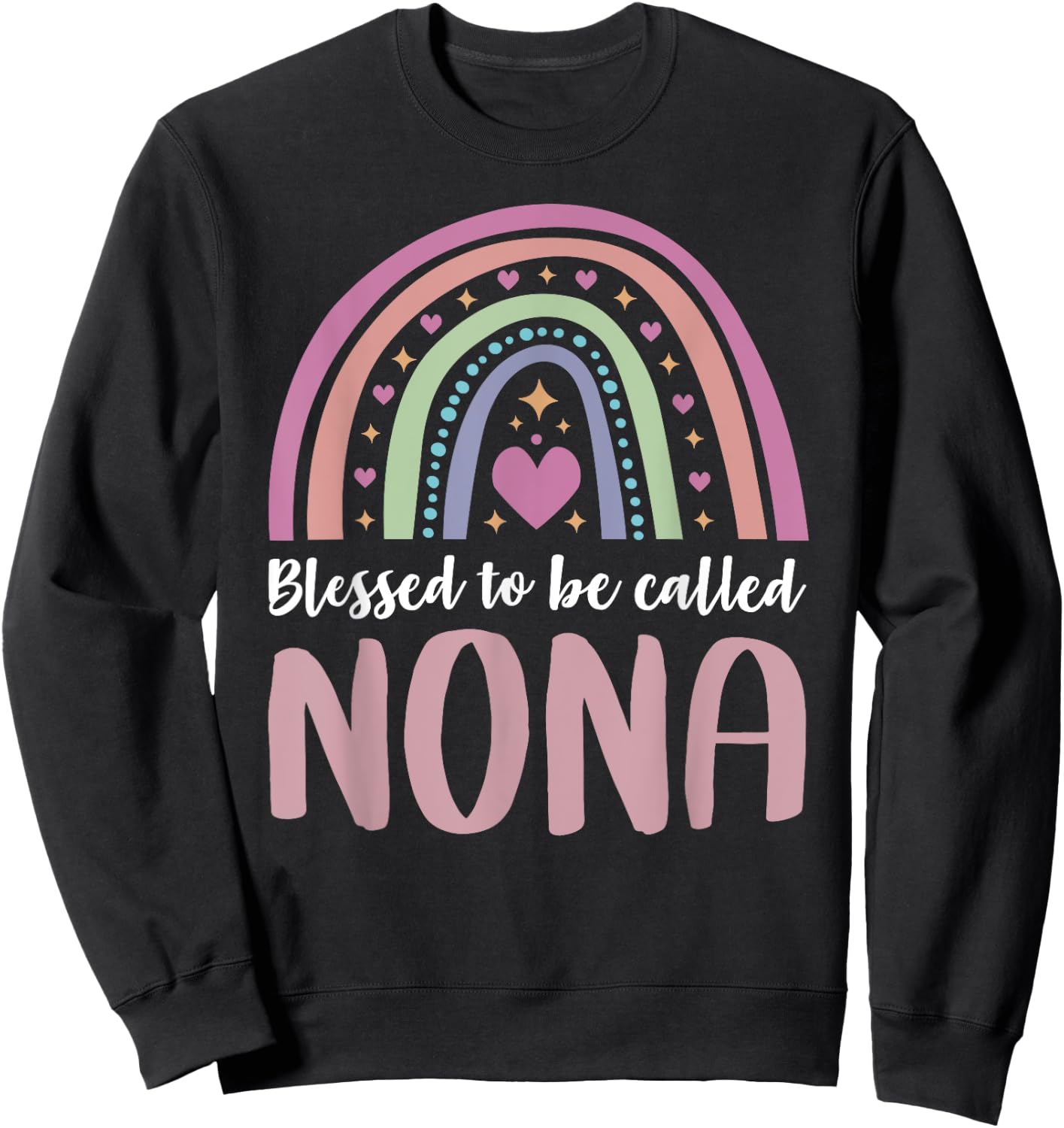 Nona Shirt for Grandma Women Mothers Day Blessed Nona Sweatshirt - Sweatshirt | Black