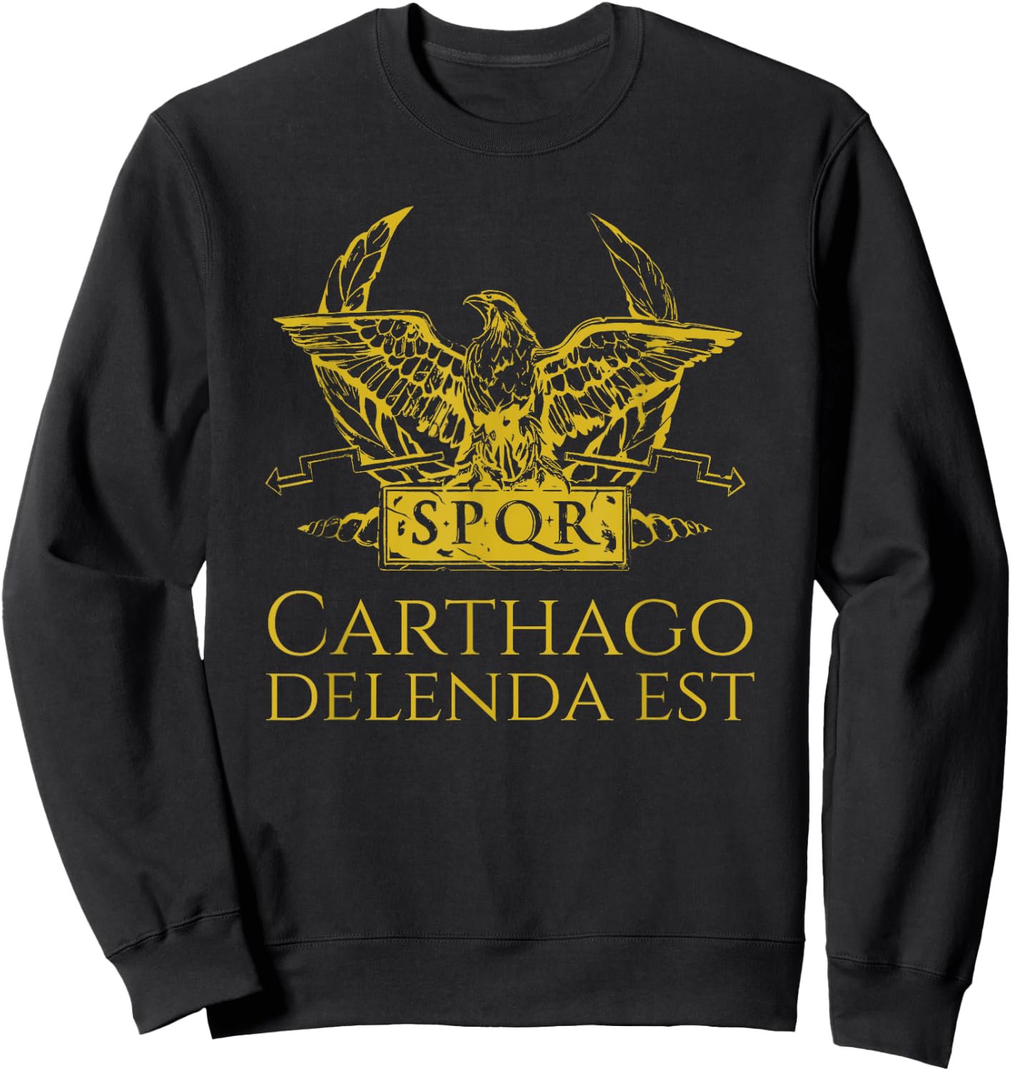 Ancient Roman Quote SPQR Eagle - Carthage Must Be Destroyed Sweatshirt - Sweatshirt | Black