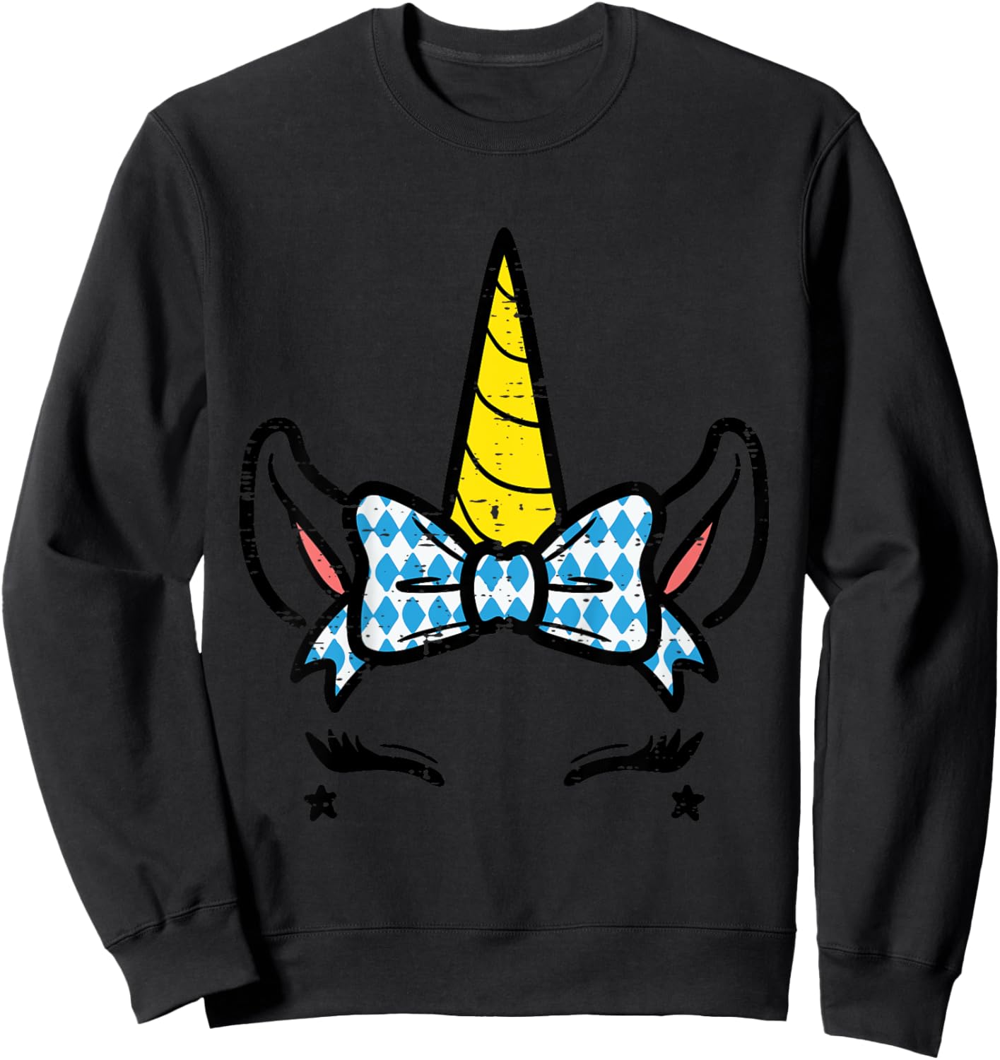 Bavarian Unicorn Face Cute Oktoberfest Toddler Girls Kids Sweatshirt - Sweatshirt | Black