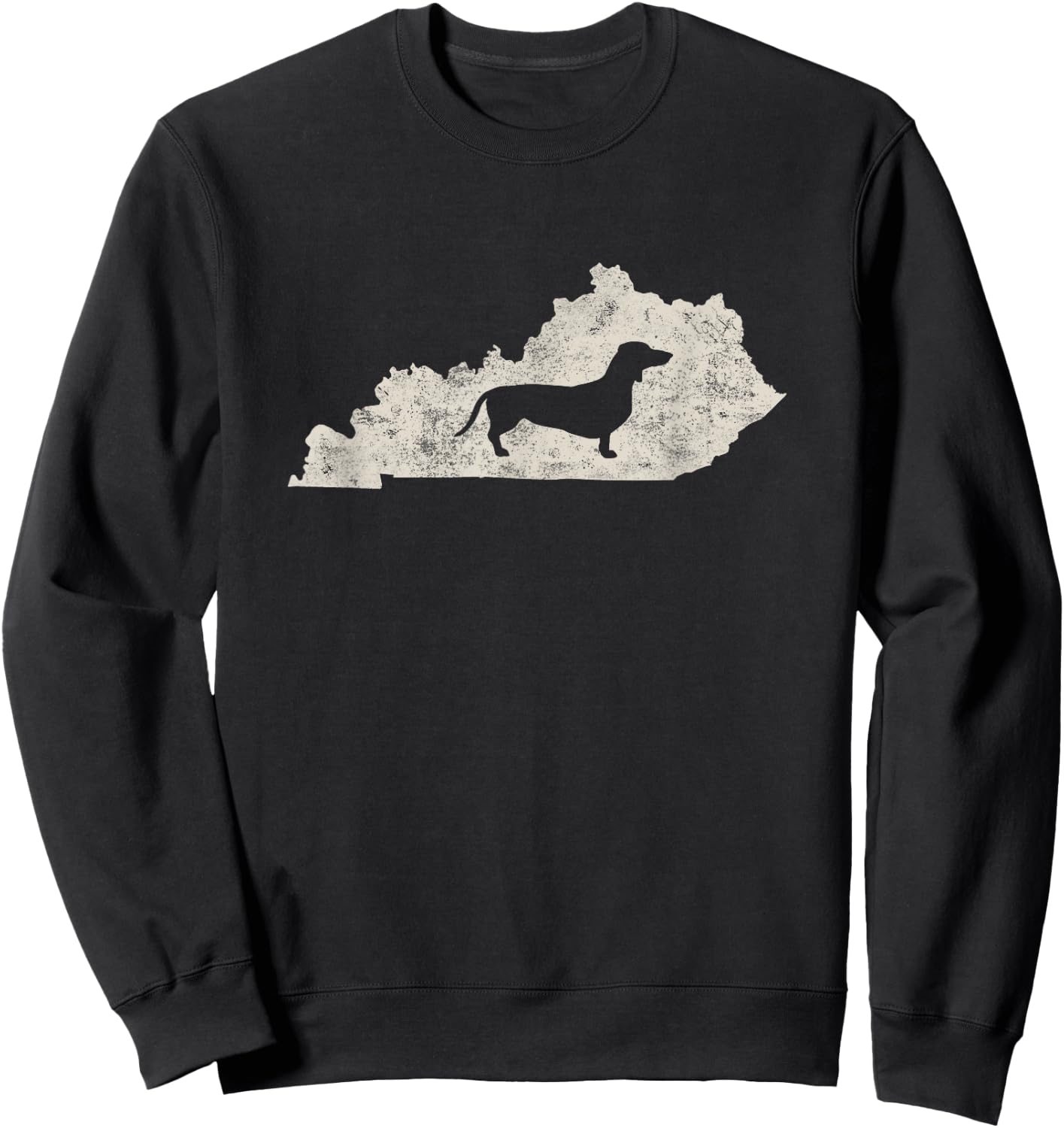 Kentucky Dachshund Shirt, Kentucky Map Wiener Dog Shirt Sweatshirt - Sweatshirt | Black