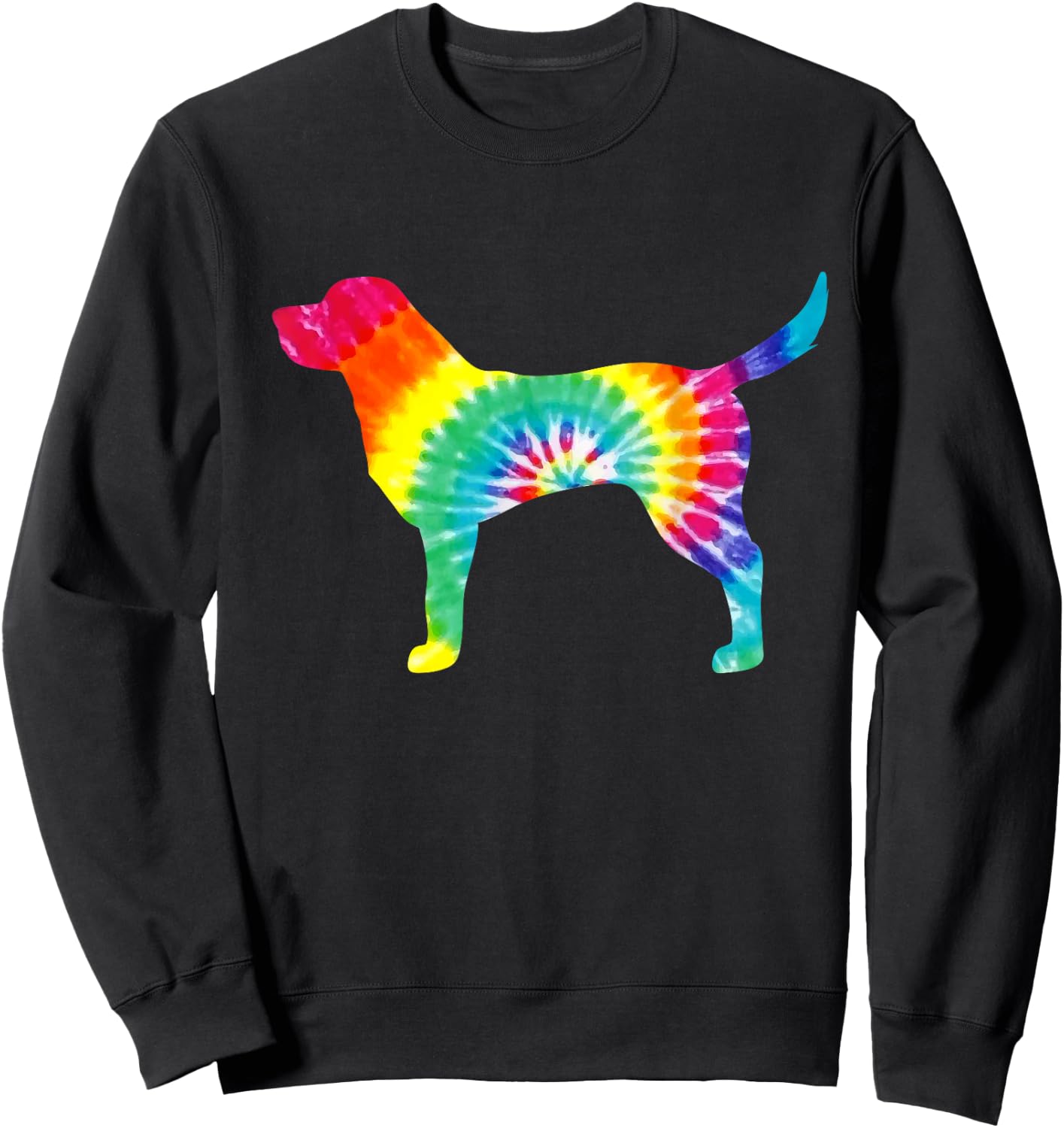 Tie Dye Dog Shirt Hippie Labrador Retro Puppy Gift Sweatshirt - Sweatshirt | Black
