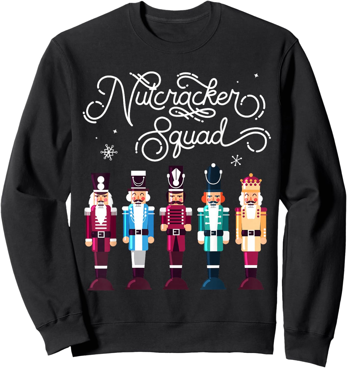 Nutcracker Squad Holiday Christmas Boy Girls Women Men Cute Sweatshirt - Sweatshirt | Black
