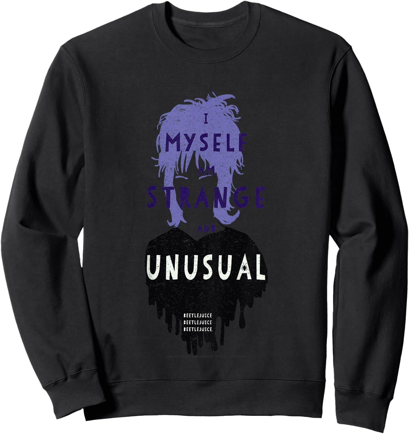 Kids Beetlejuice Lydia Strange And Unusual Text Poster Sweatshirt - Sweatshirt | Black