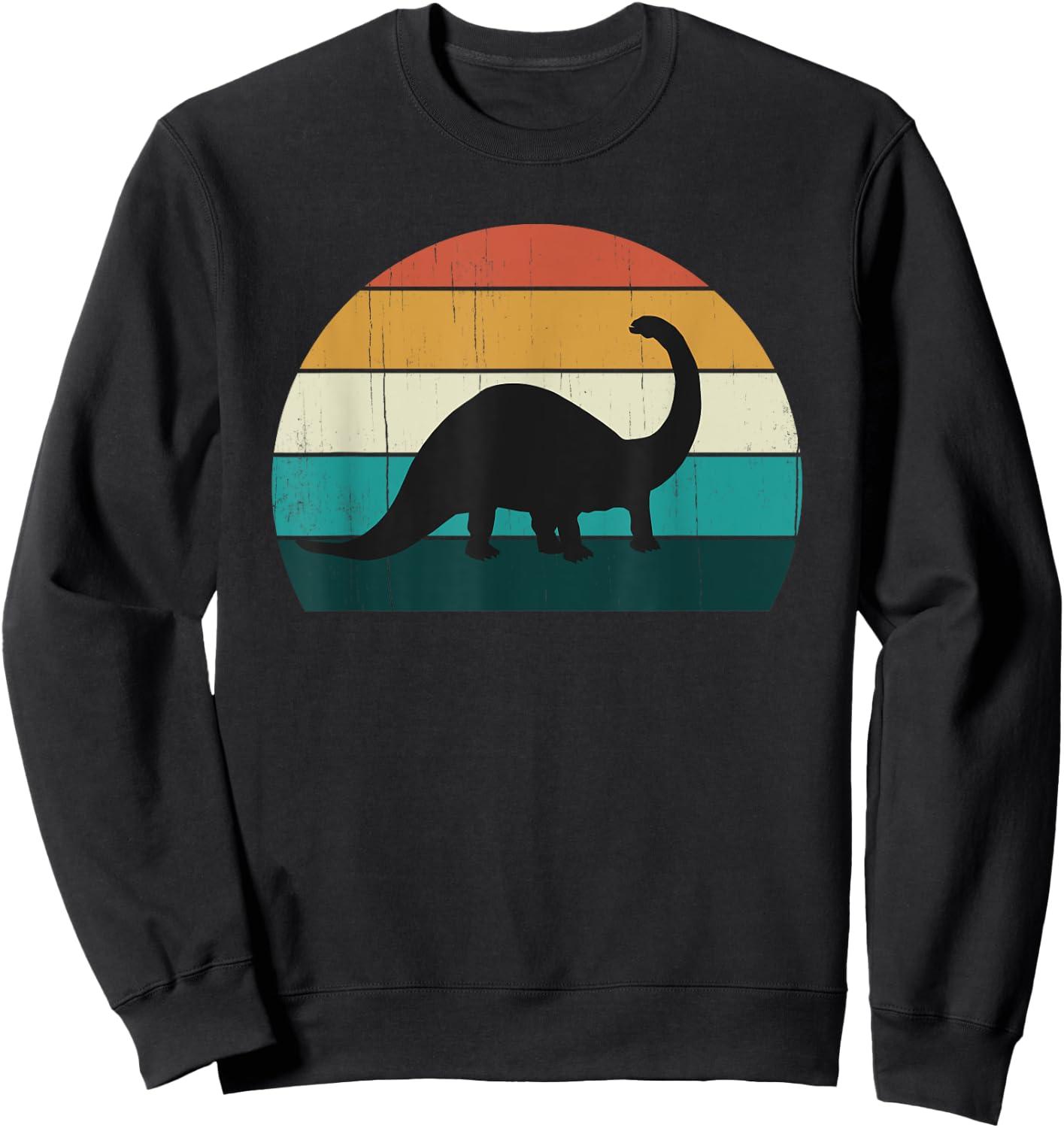 Funny Retro Dinosaur - Great Brachiosaurus Lovers Dino Gift Sweatshirt - Sweatshirt | Black