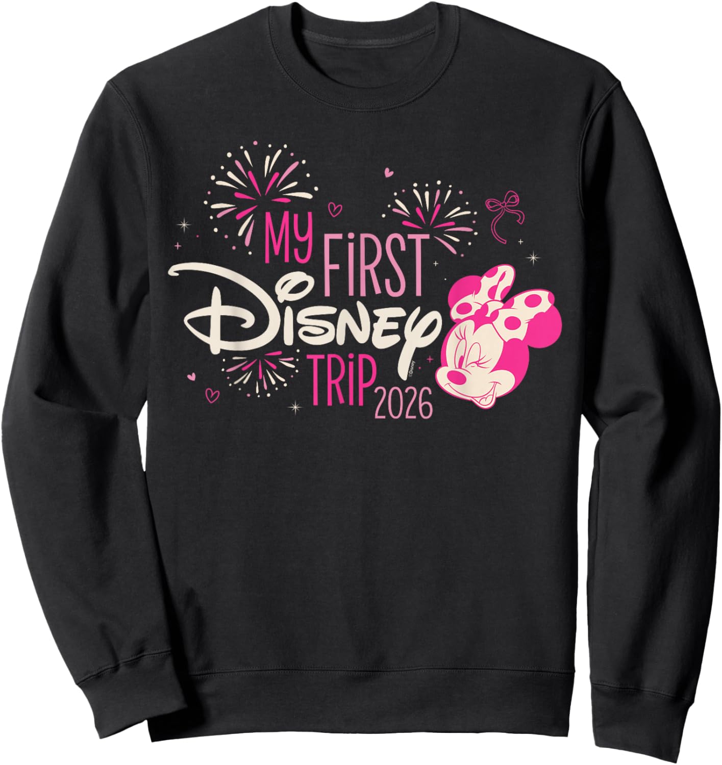 Disney Minnie Mouse "My First Disney Trip" 2026 Vacation Sweatshirt - Sweatshirt | Black