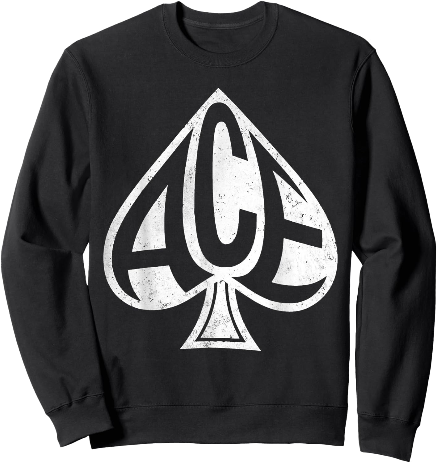 Vintage Ace Spades Texas Hold them Playing Cards Las Vegas Sweatshirt - Sweatshirt | Black