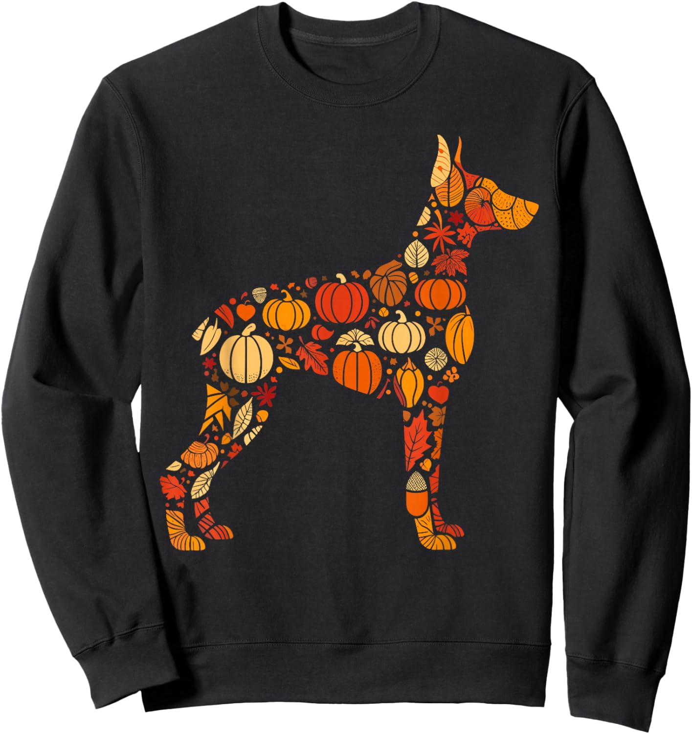Autumn Pumpkin Doberman Pinscher Thanksgiving Sweatshirt - Sweatshirt | Black
