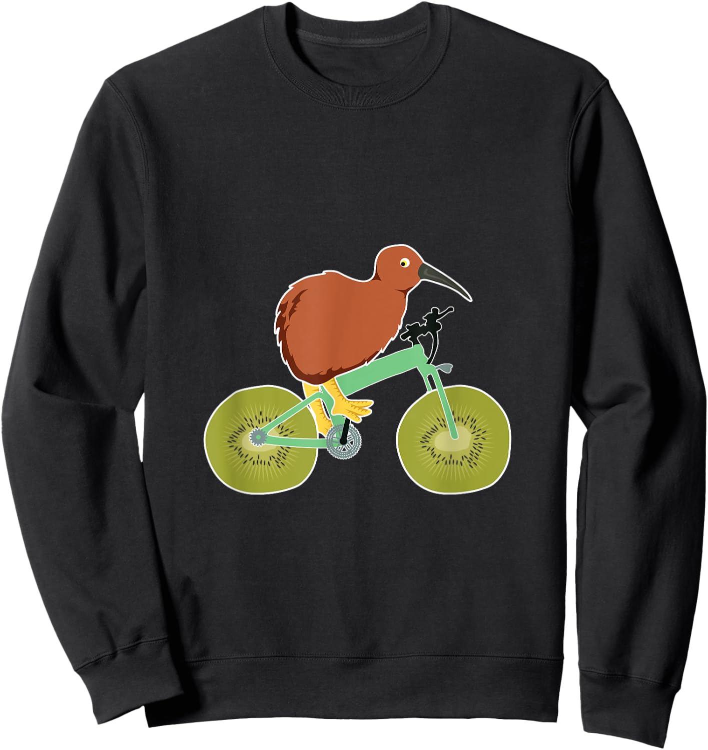Funny Kiwi Grafik New Zealand Fruit and Bird Sweatshirt - Sweatshirt | Black