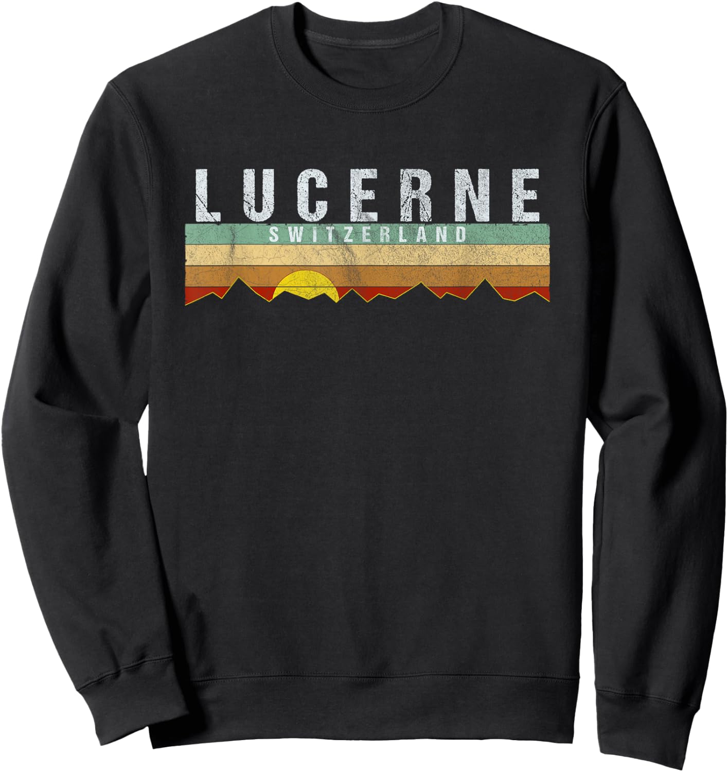 Lucerne Switzerland- Vintage Lucerne Gift Sweatshirt - Sweatshirt | Black