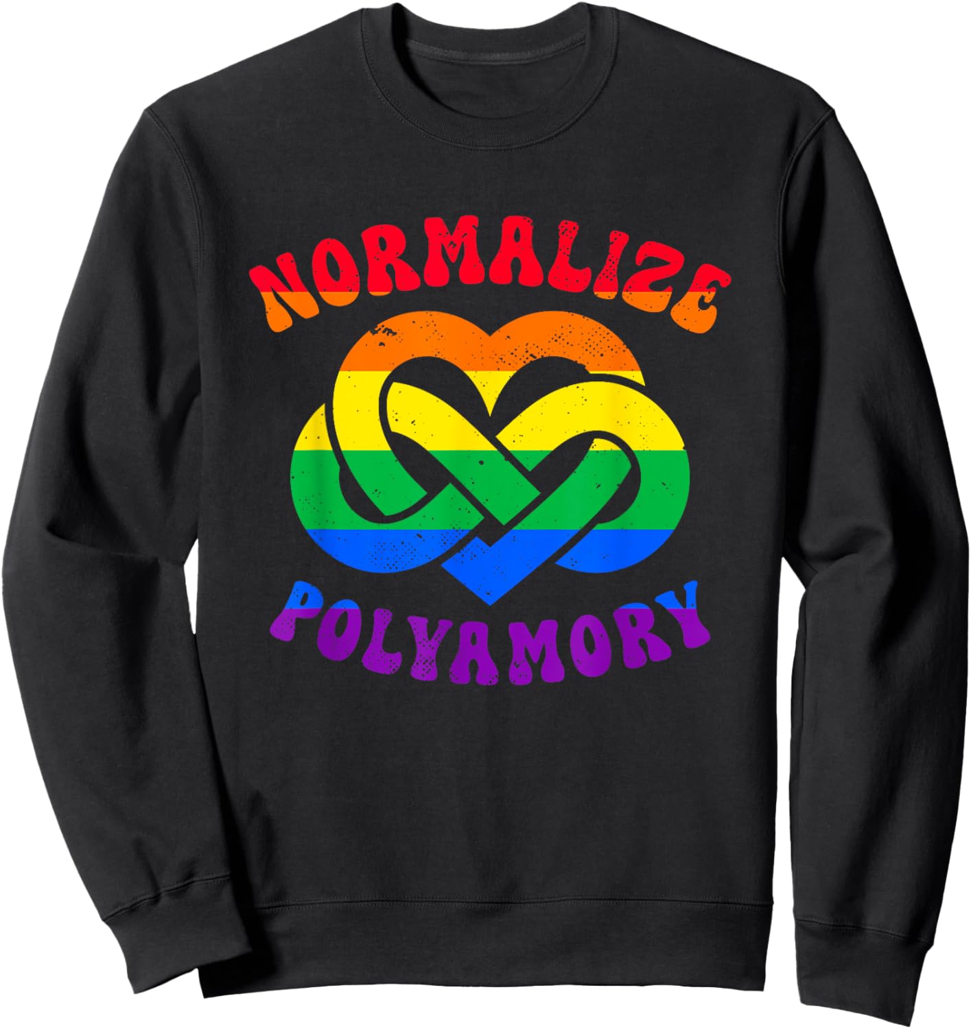 Normalize Polyamory | Infinity Heart | Polyamory Pride Sweatshirt - Sweatshirt | Black