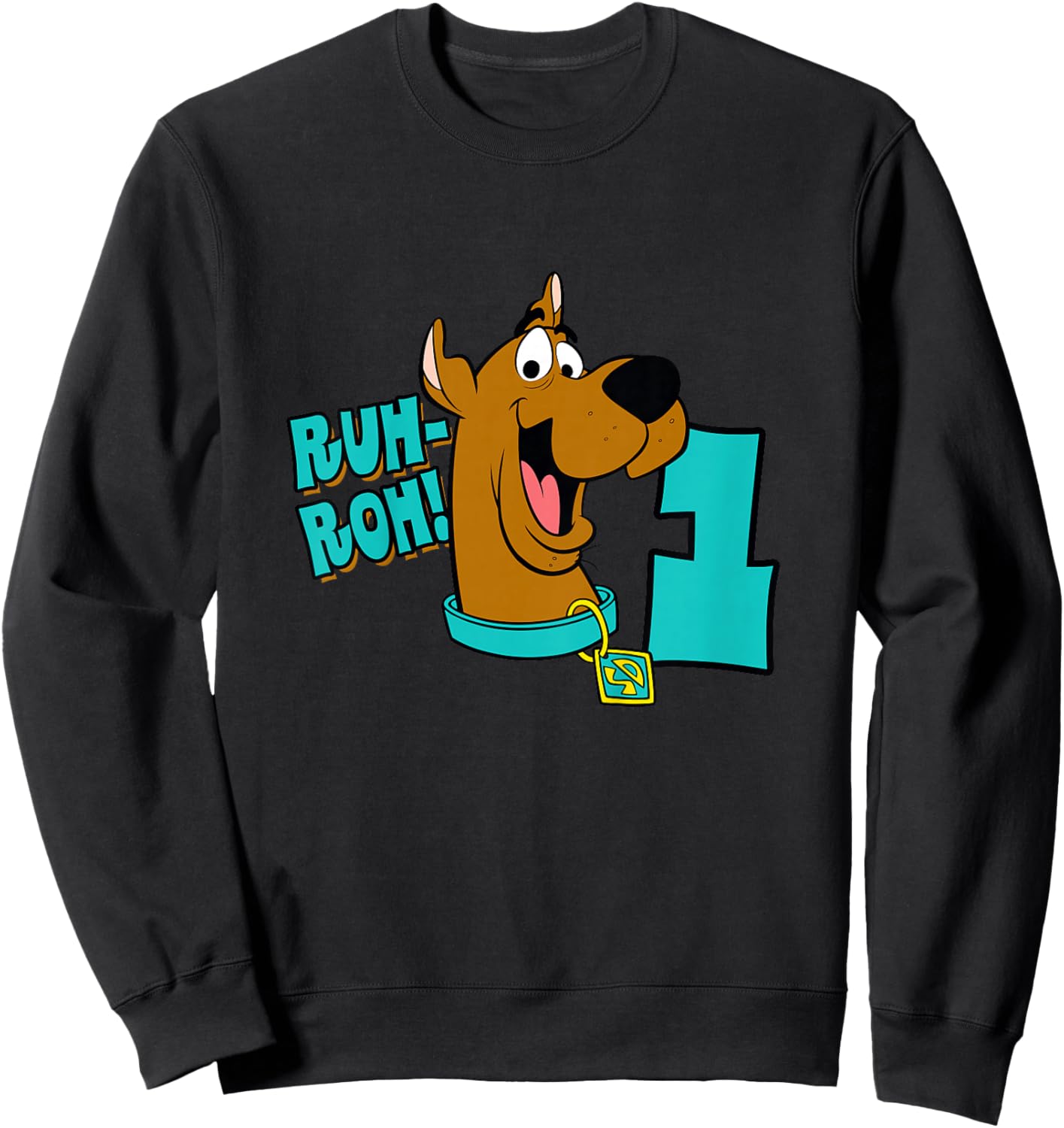 Kids Scooby-Doo 1st Birthday Ruh-Roh! I'm 1! Sweatshirt - Sweatshirt | Black