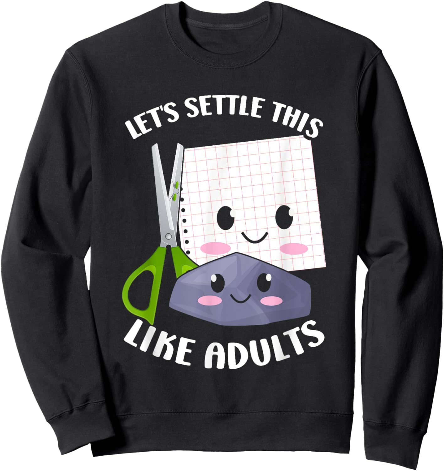 Rock Paper Scissors Funny Group Kawaii Halloween Costumes Sweatshirt - Sweatshirt | Black