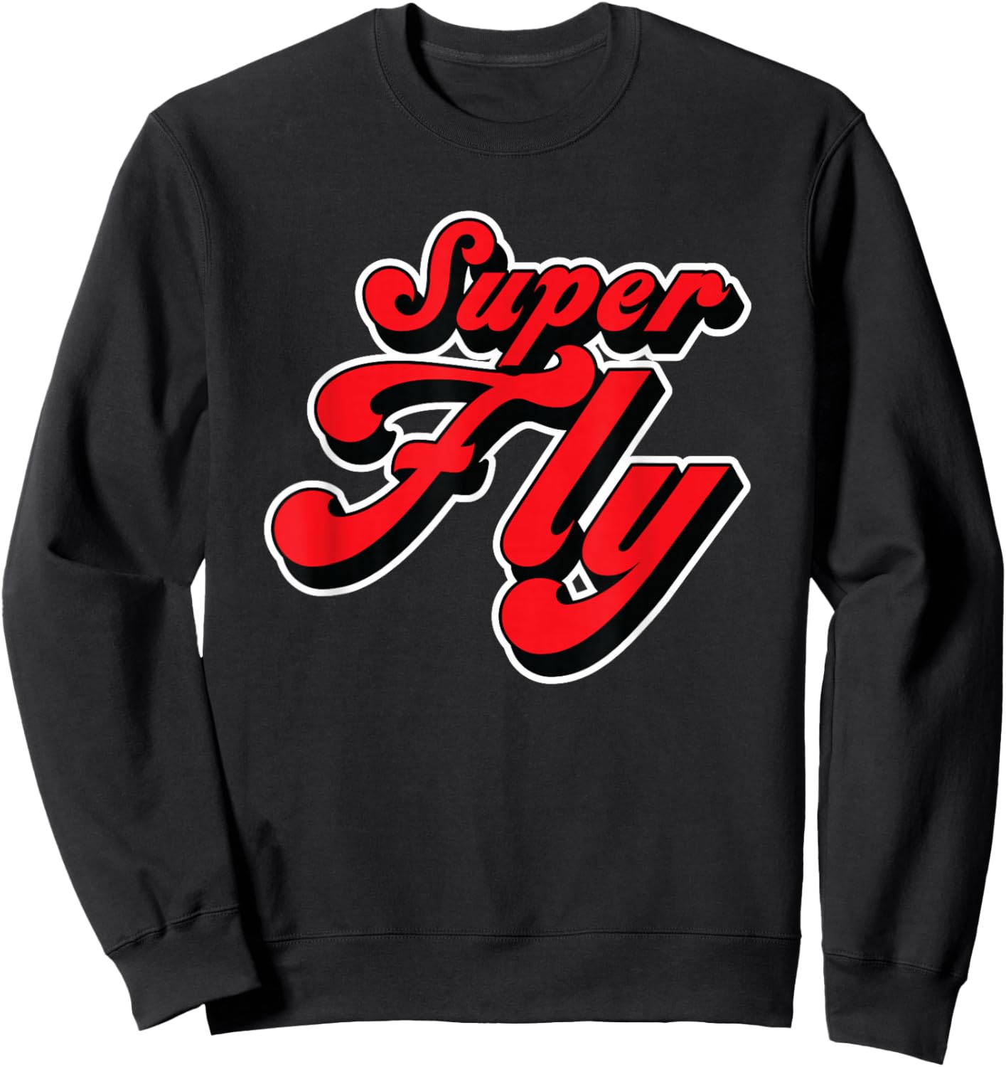 Groovy 1970s Hippie Hipster Super Fly Sweatshirt - Sweatshirt | Black
