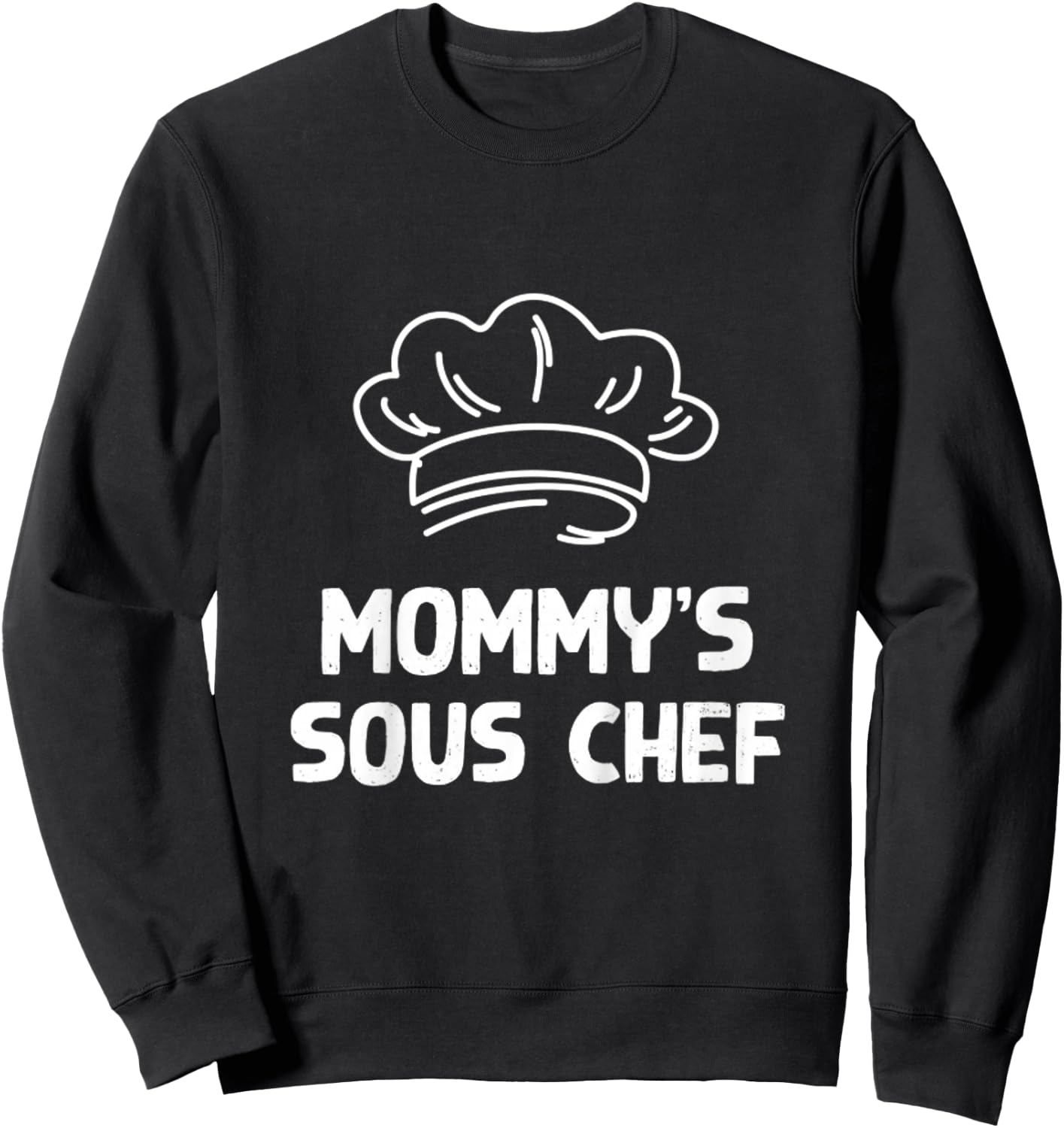 Kids Mommy's Sous Chef Cooking Matching Mother's Day Daughter Sweatshirt - Sweatshirt | Black