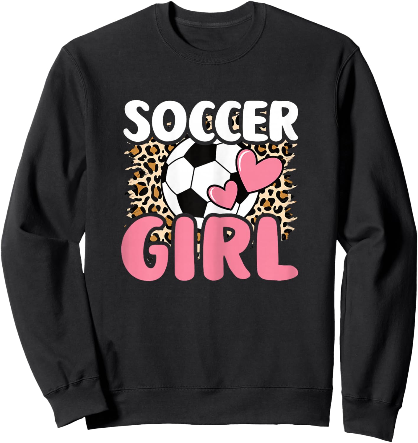 Cute Soccer Girl Soccer Player Fan Women Girls Kids Sweatshirt - Sweatshirt | Black