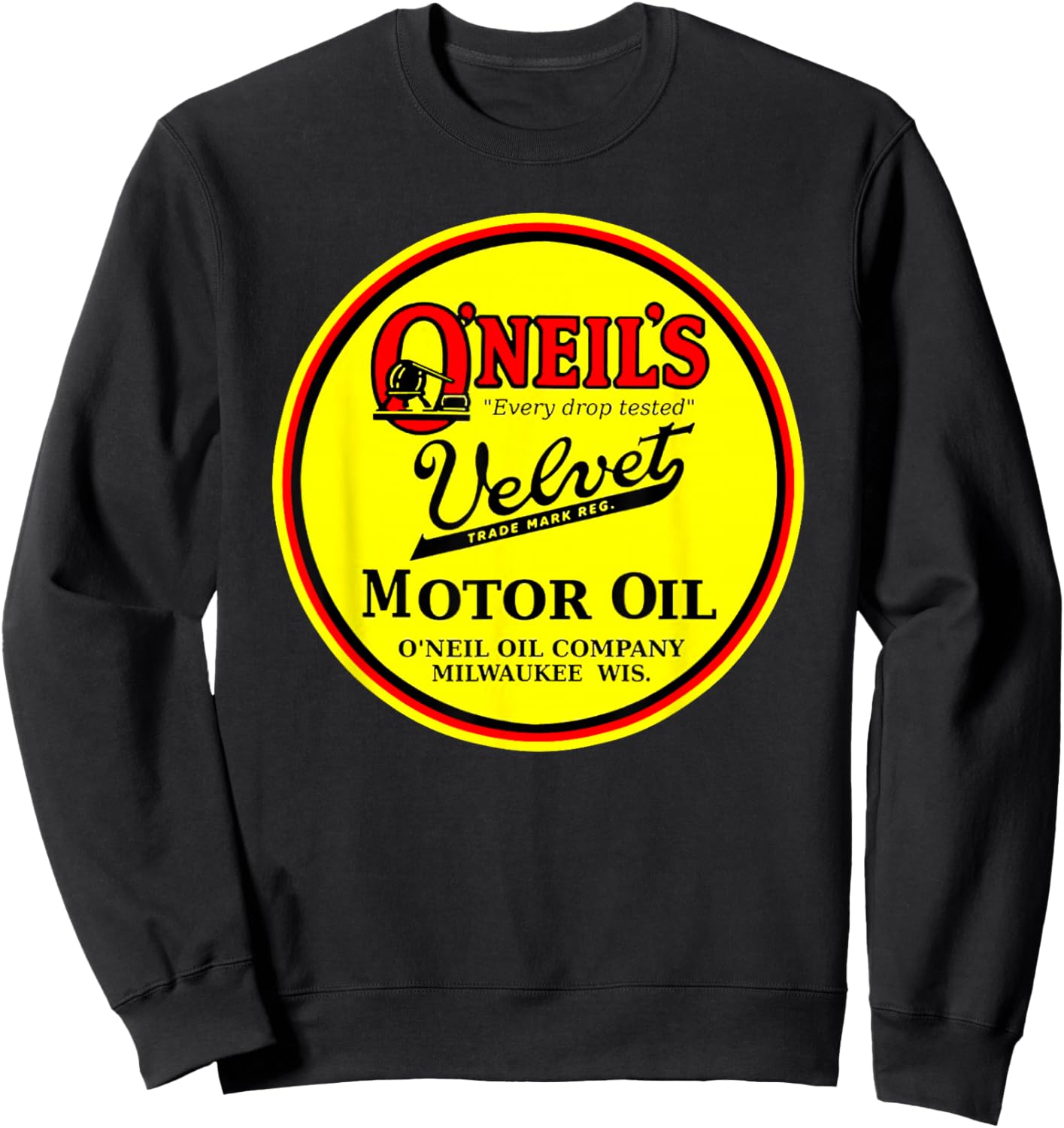Retro Vintage Gas Station O'Neils Motor Oil Car Bikes Garage Sweatshirt - Sweatshirt | Black