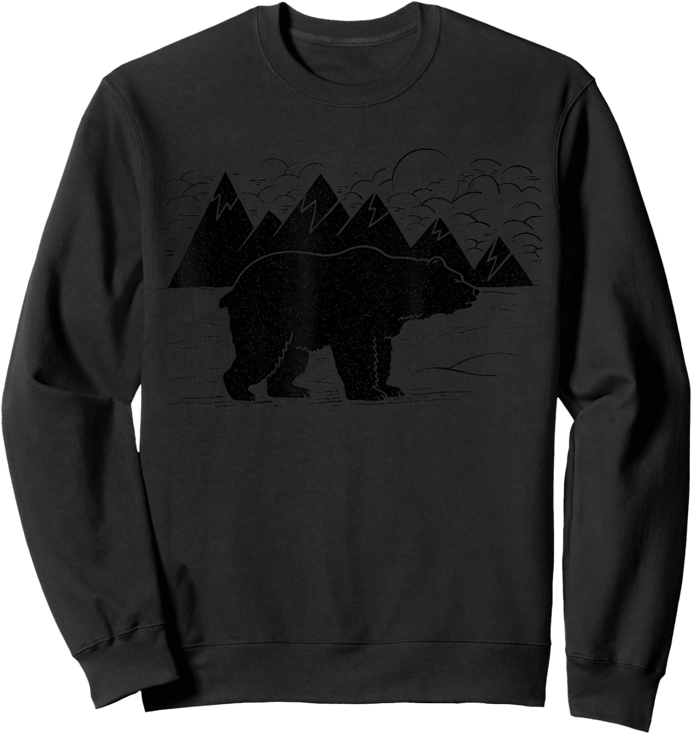 Black Bear Wildlife Animal Wilderness Graphic Sweatshirt - Sweatshirt | Black
