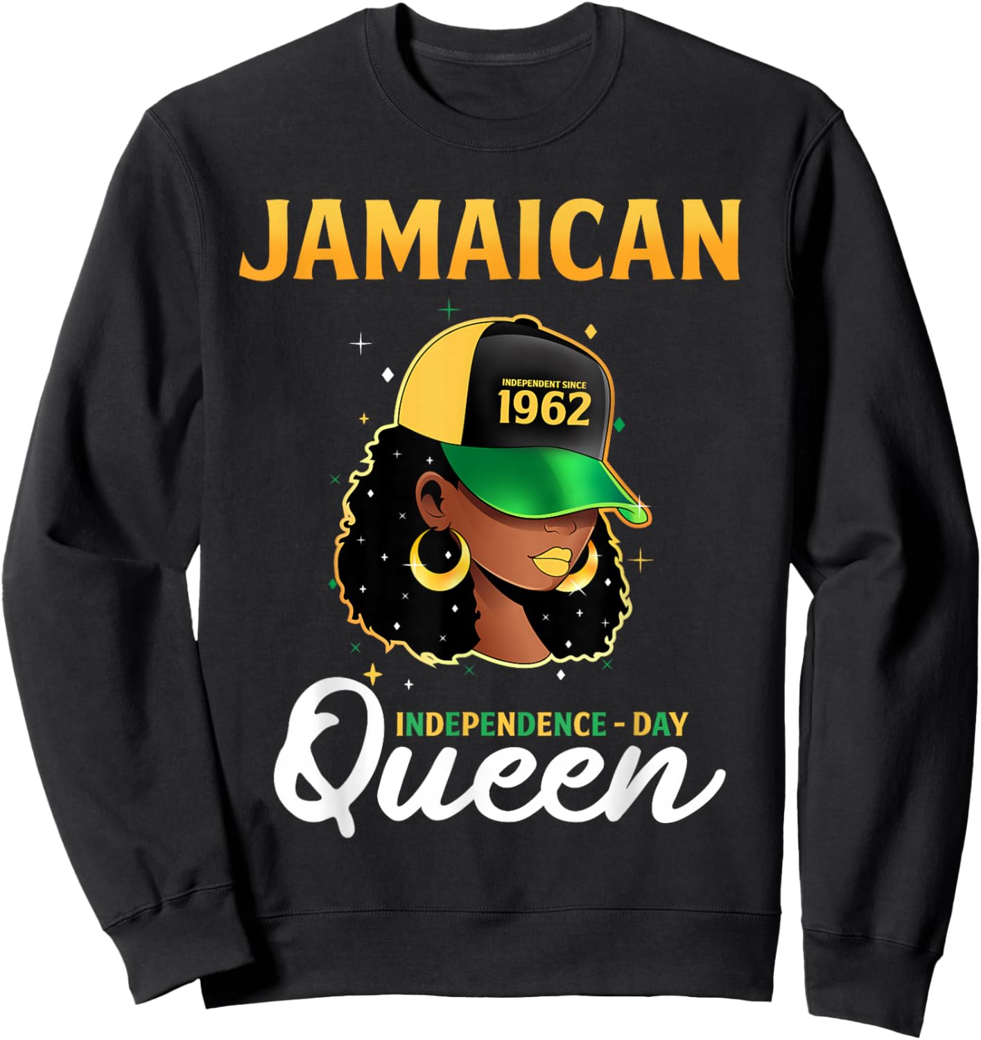 Jamaican Queen independence day 1962 Sweatshirt - Sweatshirt | Black