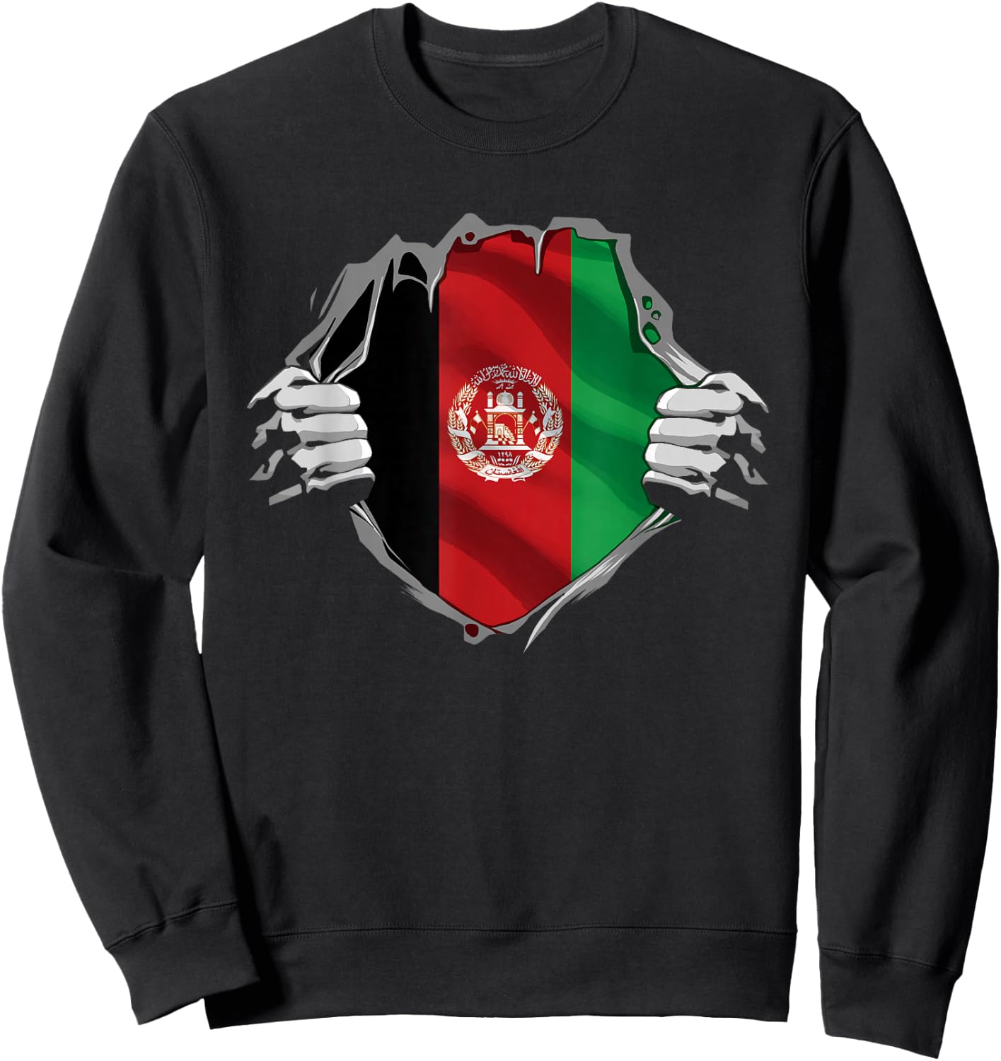 Afghan Super Afghanistan Flag Afghani Roots Heritage Sweatshirt - Sweatshirt | Black