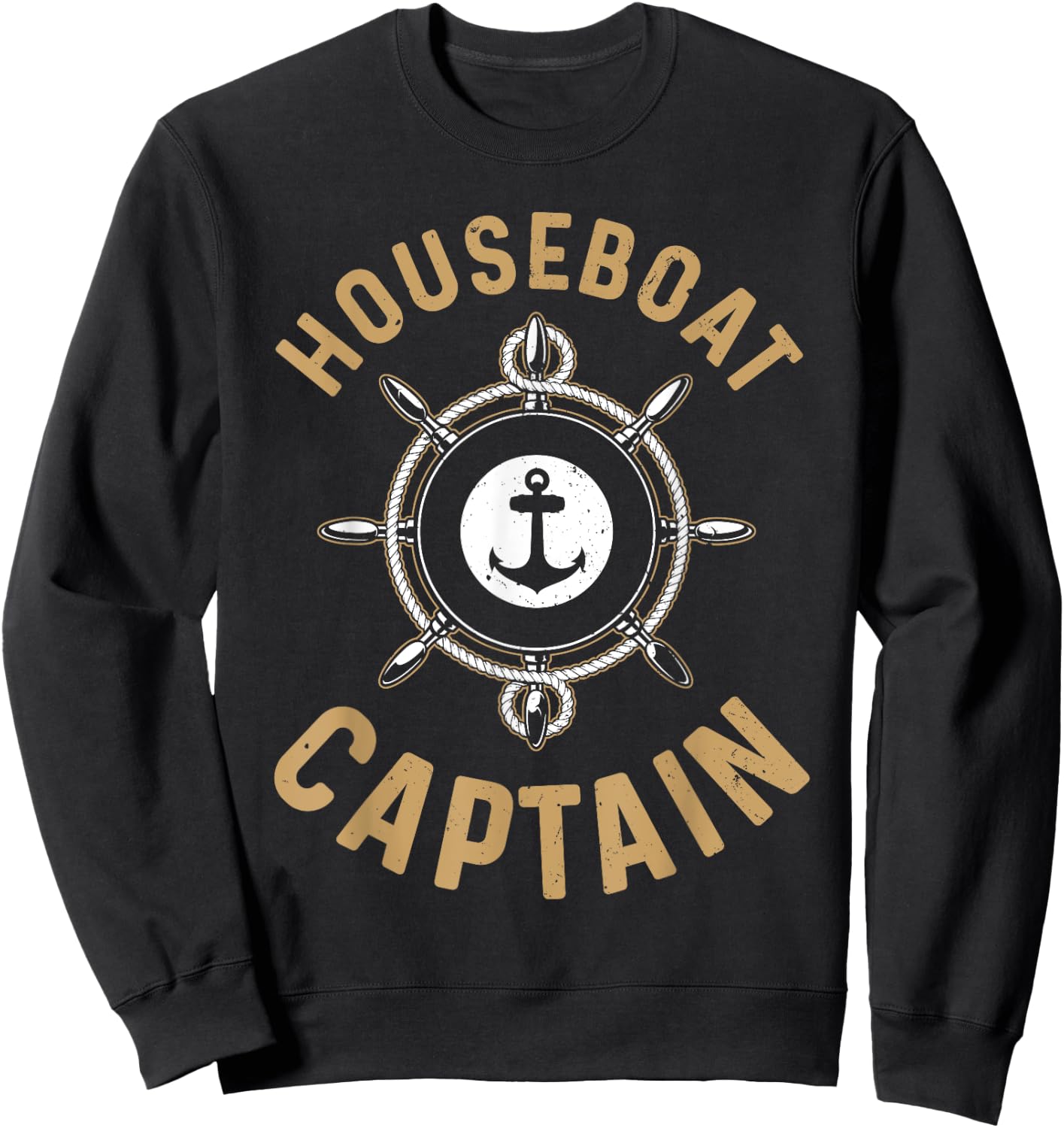 Cool Houseboat Captain Design Women Houseboat Lover Sweatshirt - Sweatshirt | Black