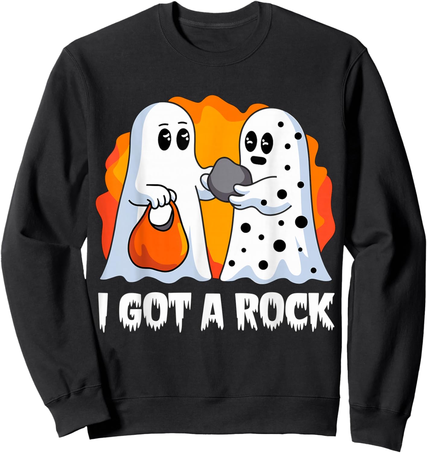 I got a Rock funny Ghost Halloween Party Sweatshirt - Sweatshirt | Black