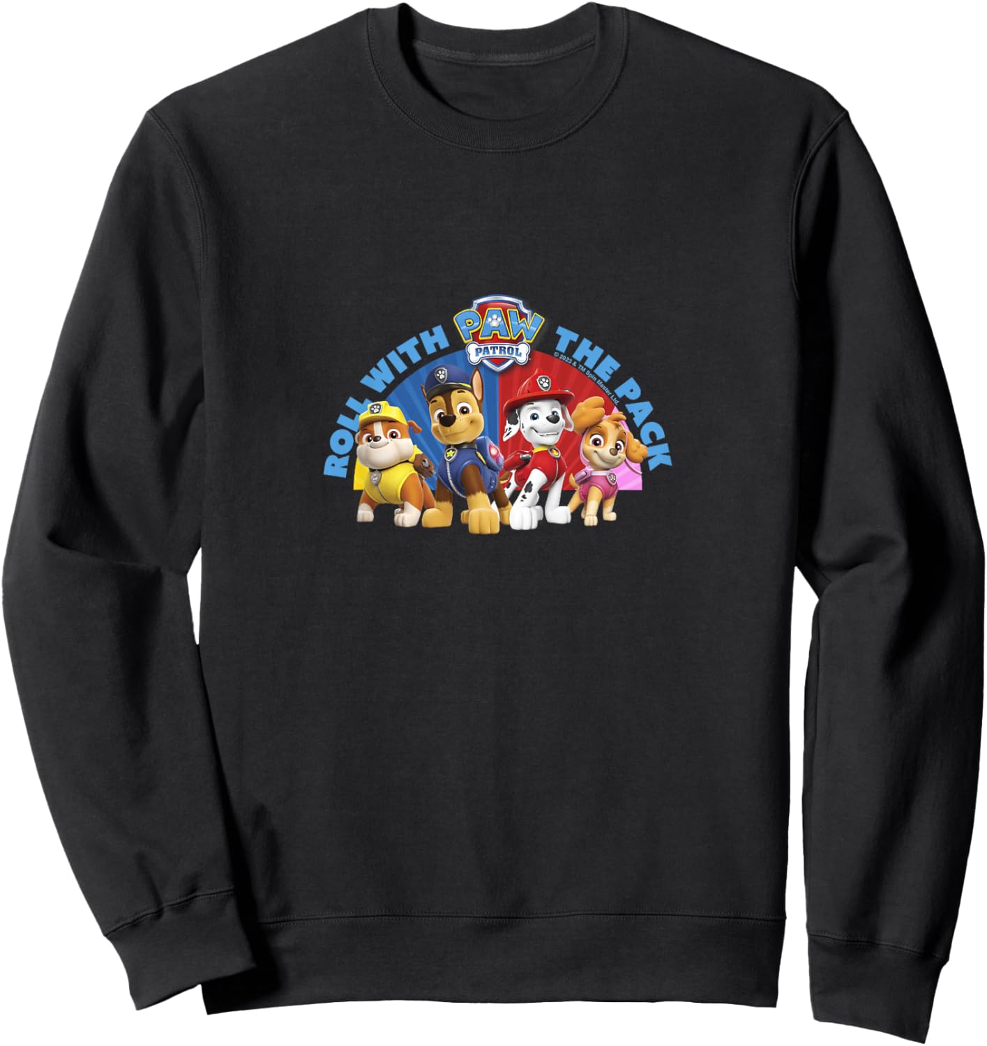 PAW Patrol Roll The Pack Rubble Chase Marshall Skye Sweatshirt - Sweatshirt | Black