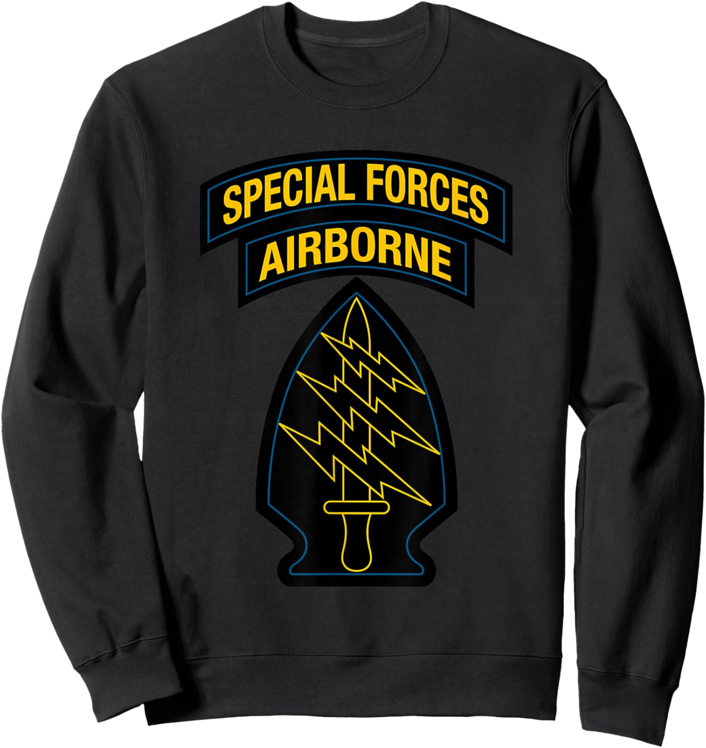 US Special Forces - SF Green Beret Patch & Tab Retro Colors Sweatshirt - Sweatshirt | Black