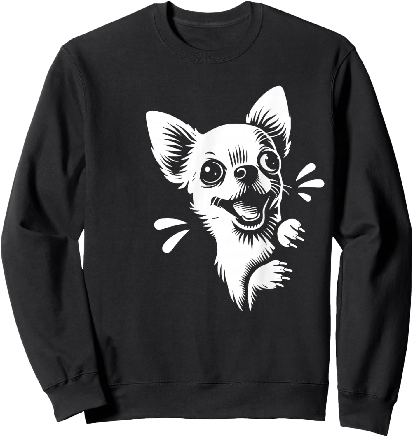 Funny Chihuahua Scout Dog Graphic Design Sweatshirt - Sweatshirt | Black