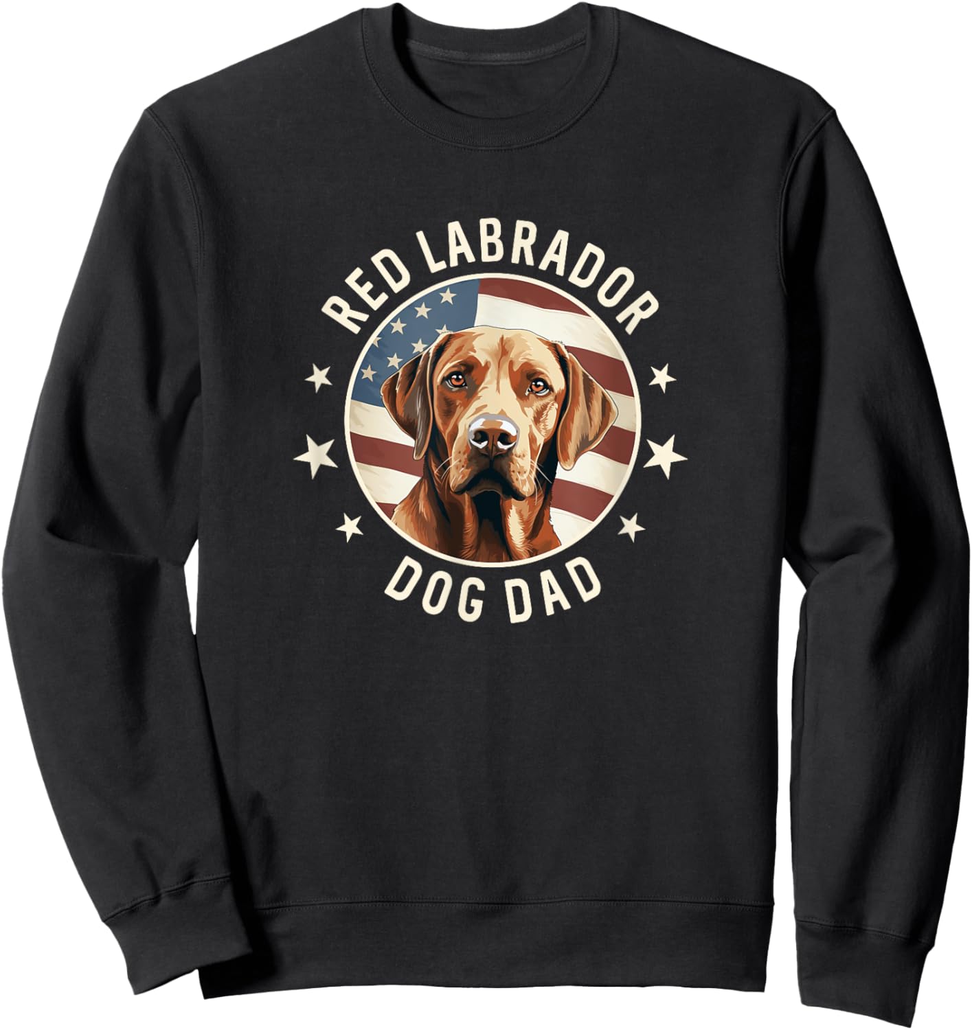 Red Labrador Retriever Dog Dad Women Sweatshirt - Sweatshirt | Black