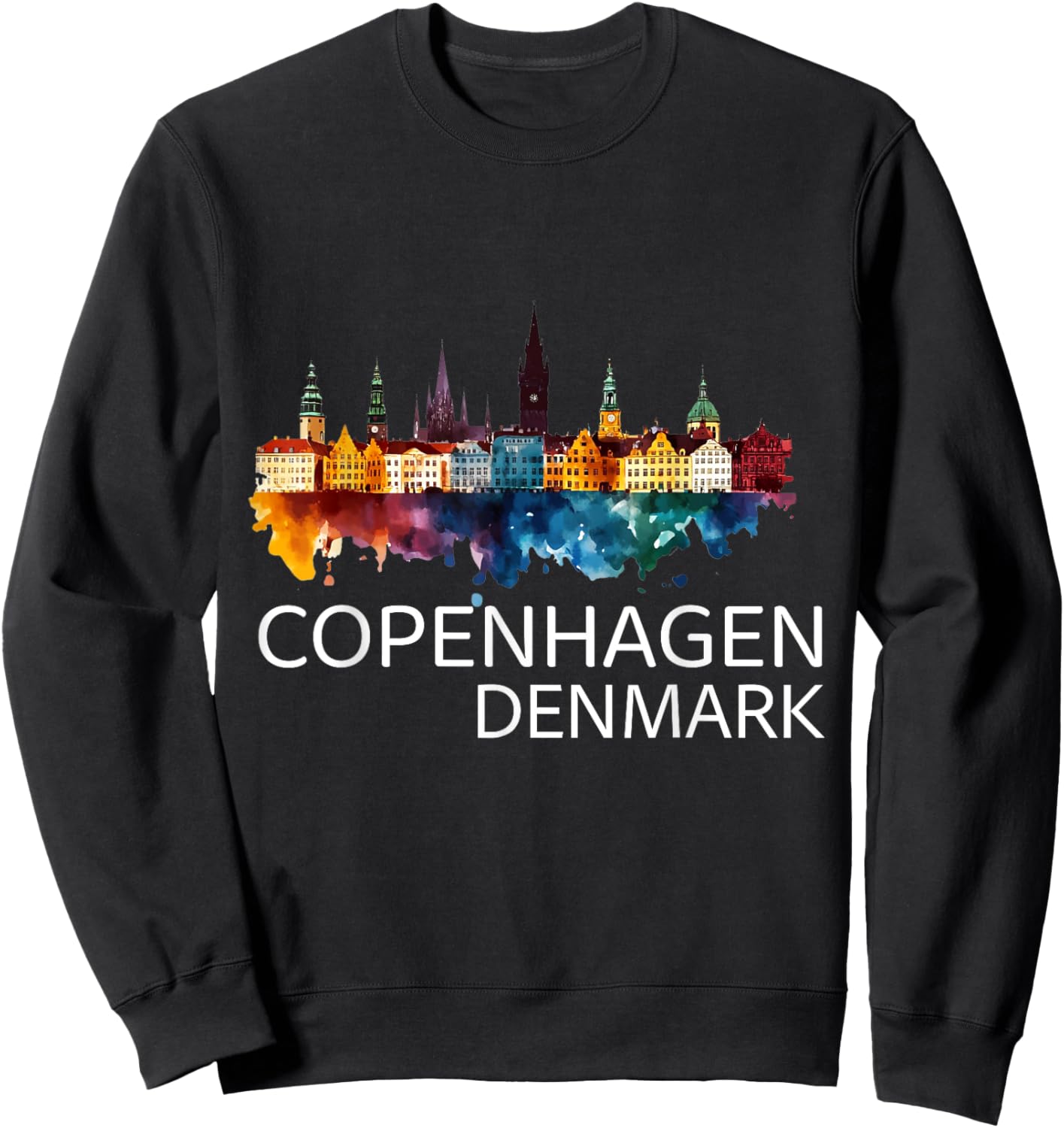 Copenhagen Souvenir Denmark Skyline Proud Danish Men Women Sweatshirt - Sweatshirt | Black