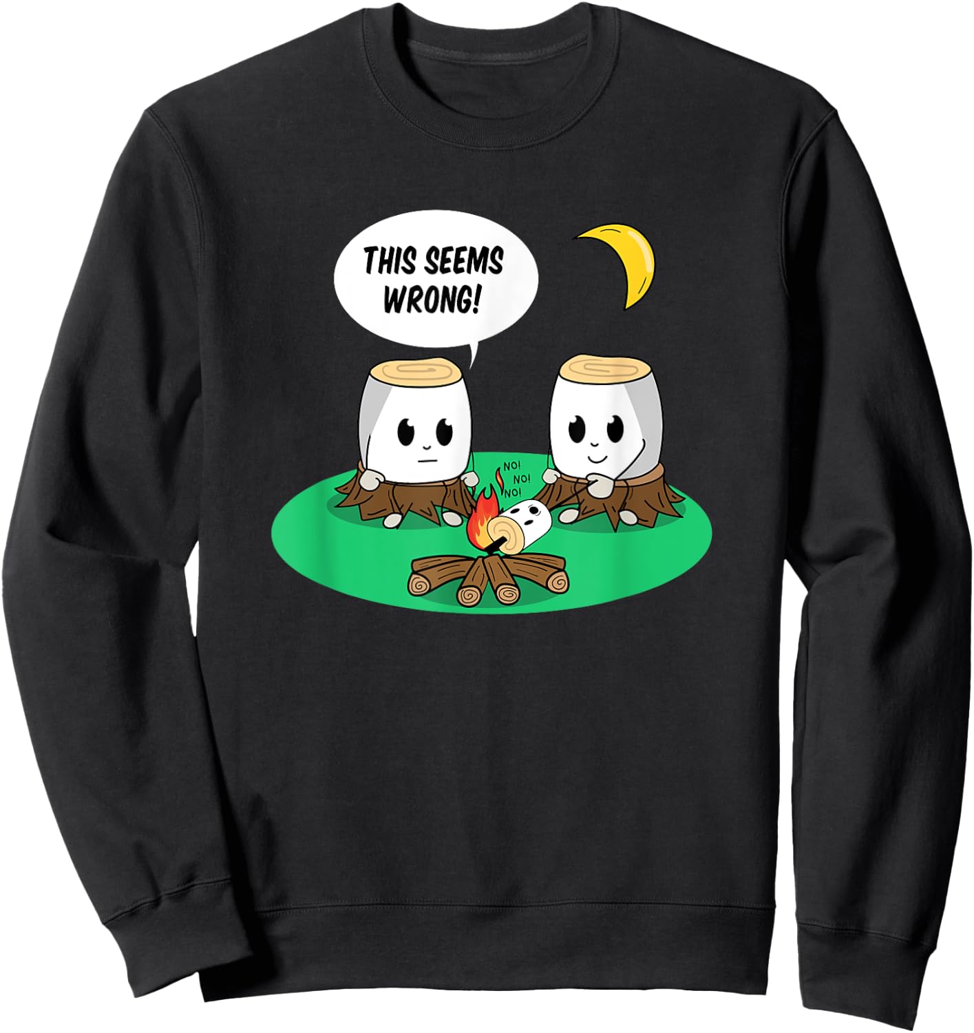 Marshmallows Roasting Marshmallow Campfire Bonfire Camping Sweatshirt - Sweatshirt | Black