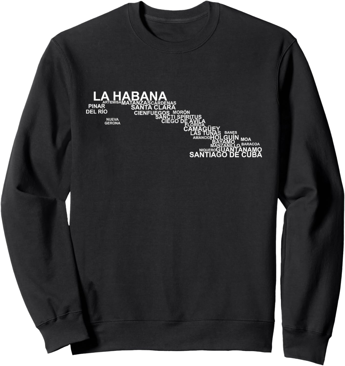 Cuba Outline, Cuba Travel, Cuba Holiday, Cubans, Cuba Sweatshirt - Sweatshirt | Black