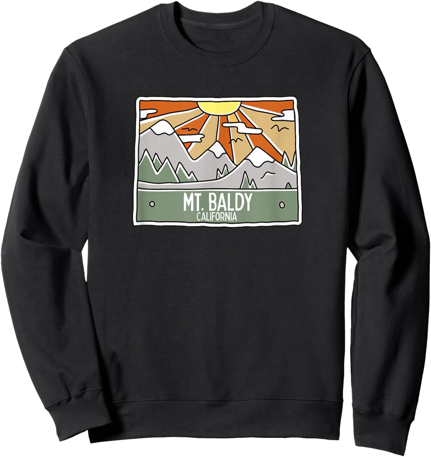 Mount Baldy California Mountains Sunshine CA Trip Souvenir Women Kids Sweatshirt - Sweatshirt | Black