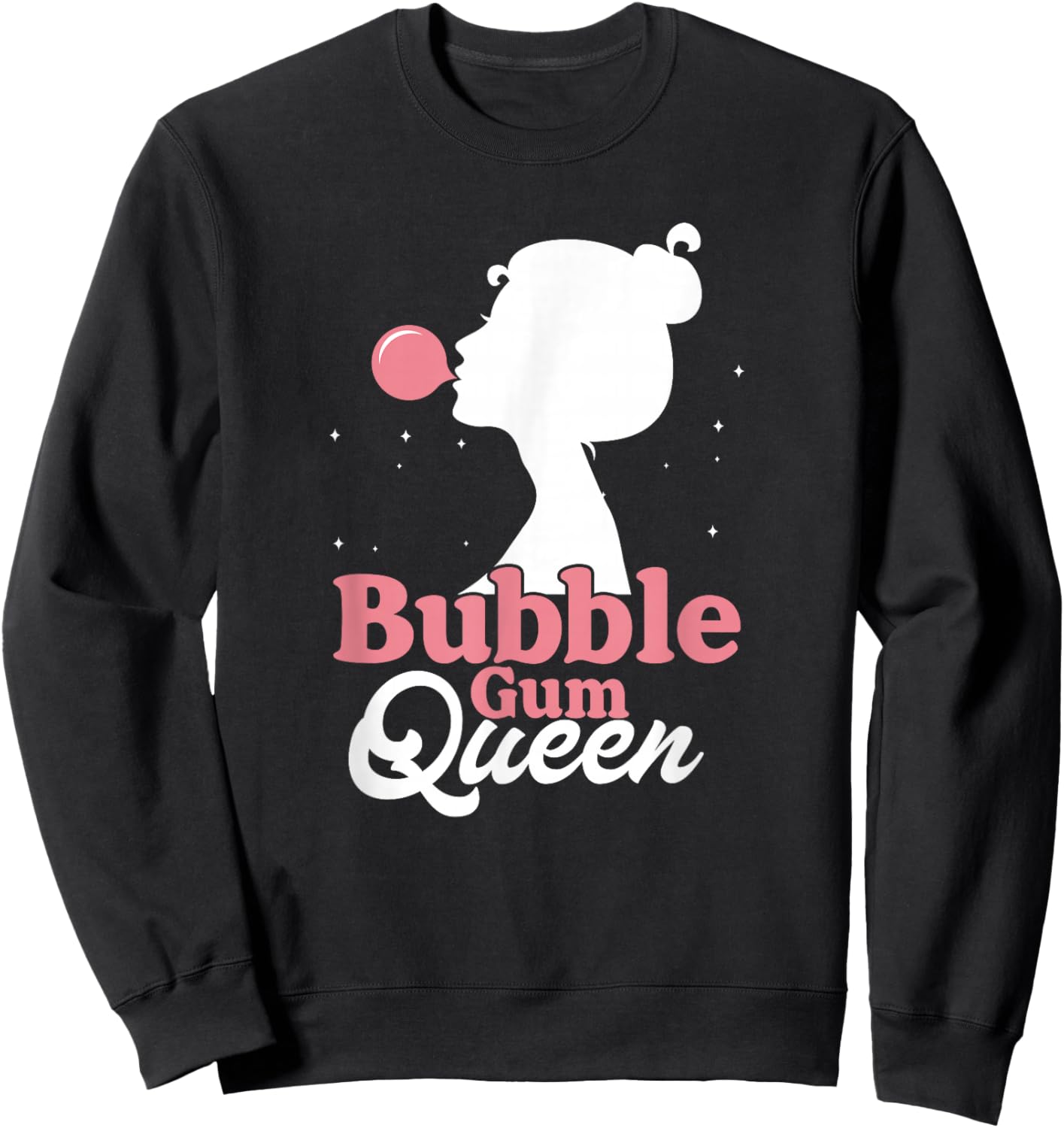 Funny Bubble Gum Queen | Chewing Gum Girl Sweatshirt - Sweatshirt | Black