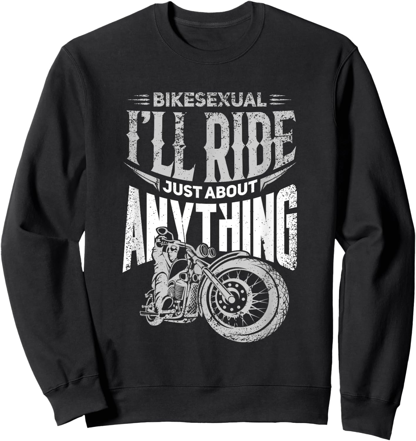 Hog Bikesexual Funny Motorcycle Bisexual Biker Sweatshirt - Sweatshirt | Black