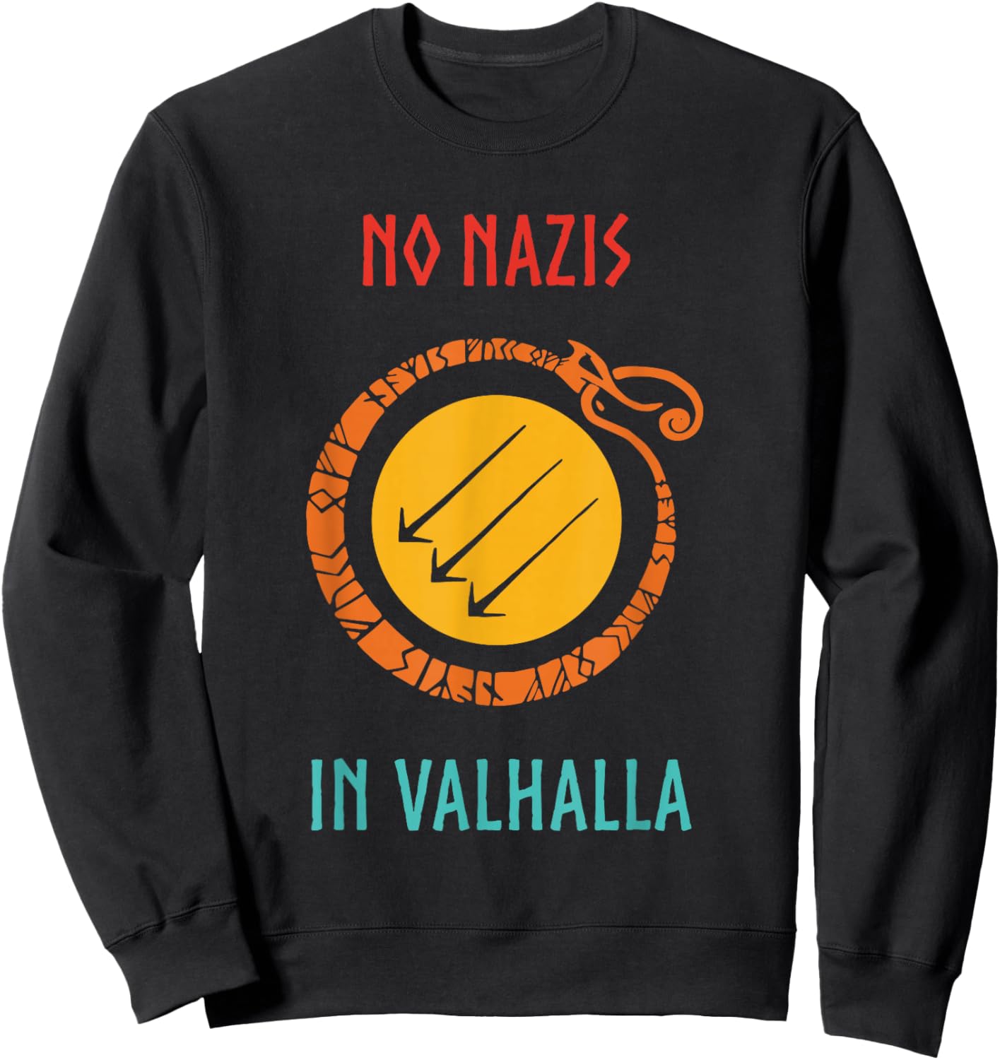 No Nazis in Valhalla Funny Vintage Apparel Black Kids Sweatshirt - Sweatshirt | Black