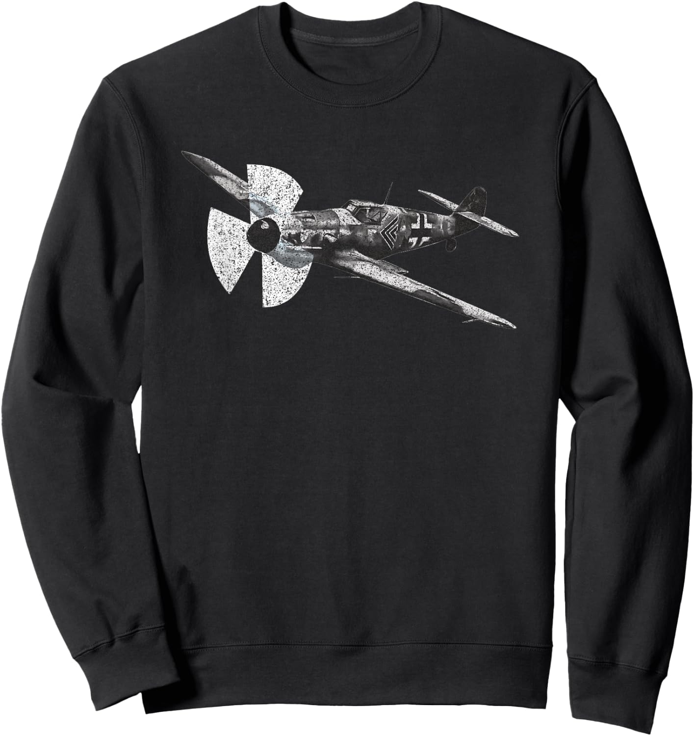 Messerschmitt Bf 109 German WW2 Fighter Plane Gift Sweatshirt - Sweatshirt | Black