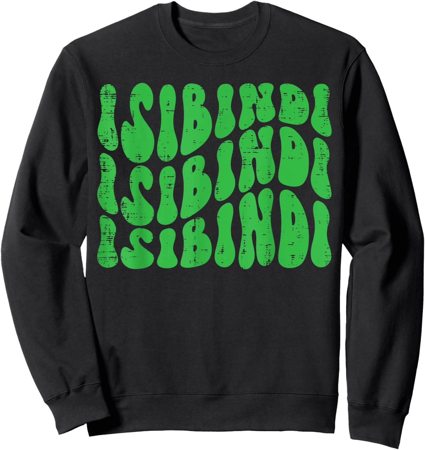 Isibindi Groovy Wavy Style School Spirit Wear Green Isibidi Sweatshirt - Sweatshirt | Black