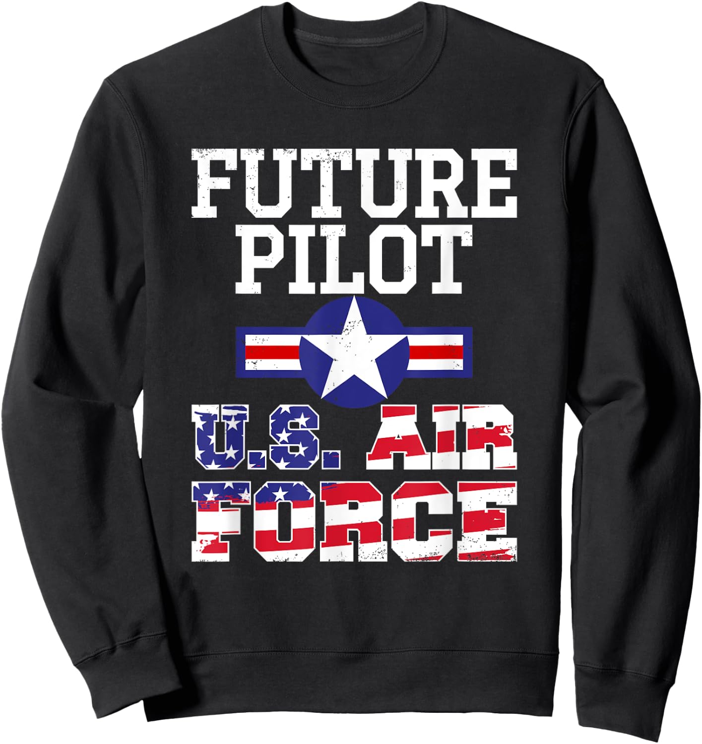 US Air Force Future Pilot Vintage silhouette T shirt Sweatshirt - Sweatshirt | Black