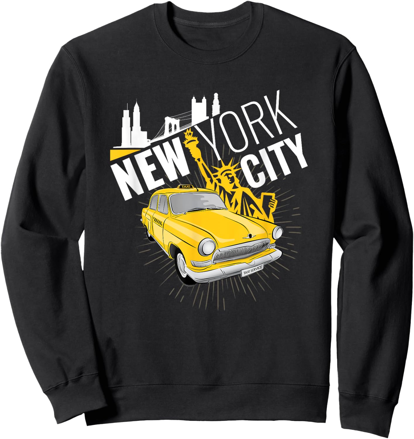 NYC New York Yellow Cab Taxi Gift Shirt Men Women Kids Sweatshirt - Sweatshirt | Black