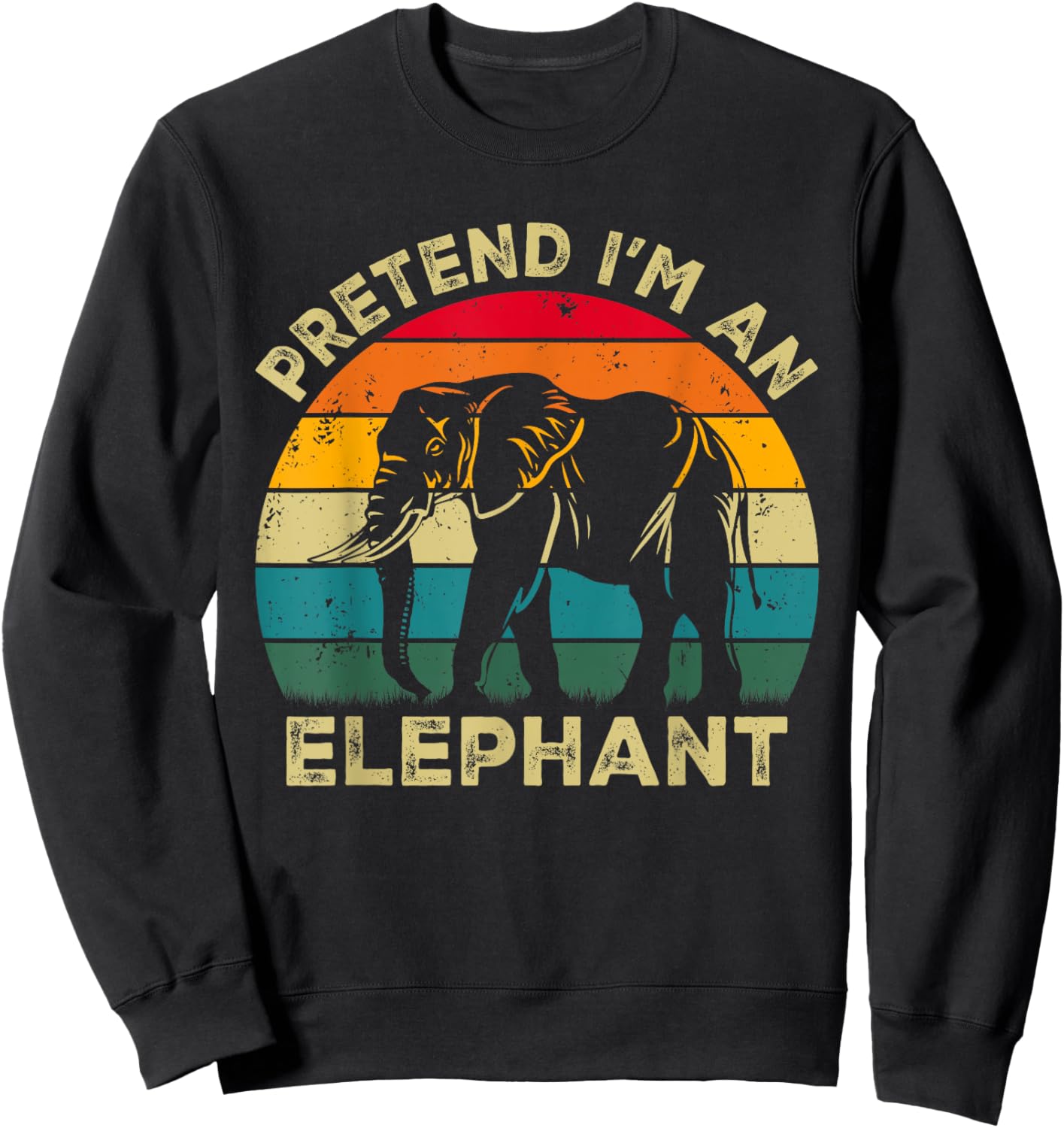 Pretend I'm an Elephant Lazy Halloween Costume Sweatshirt - Sweatshirt | Black