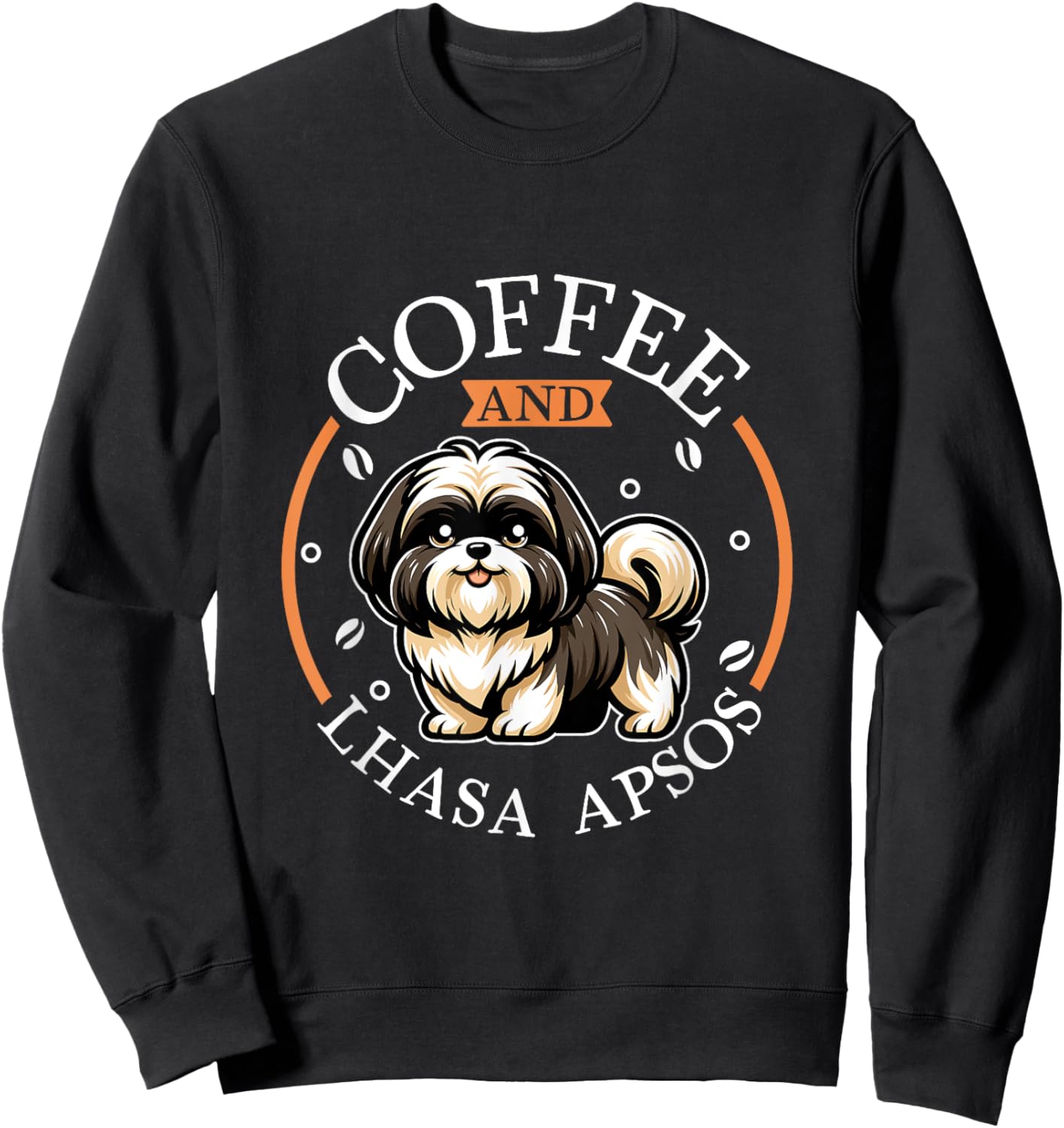 Coffee and Lhasa Apso Sweatshirt - Sweatshirt | Black