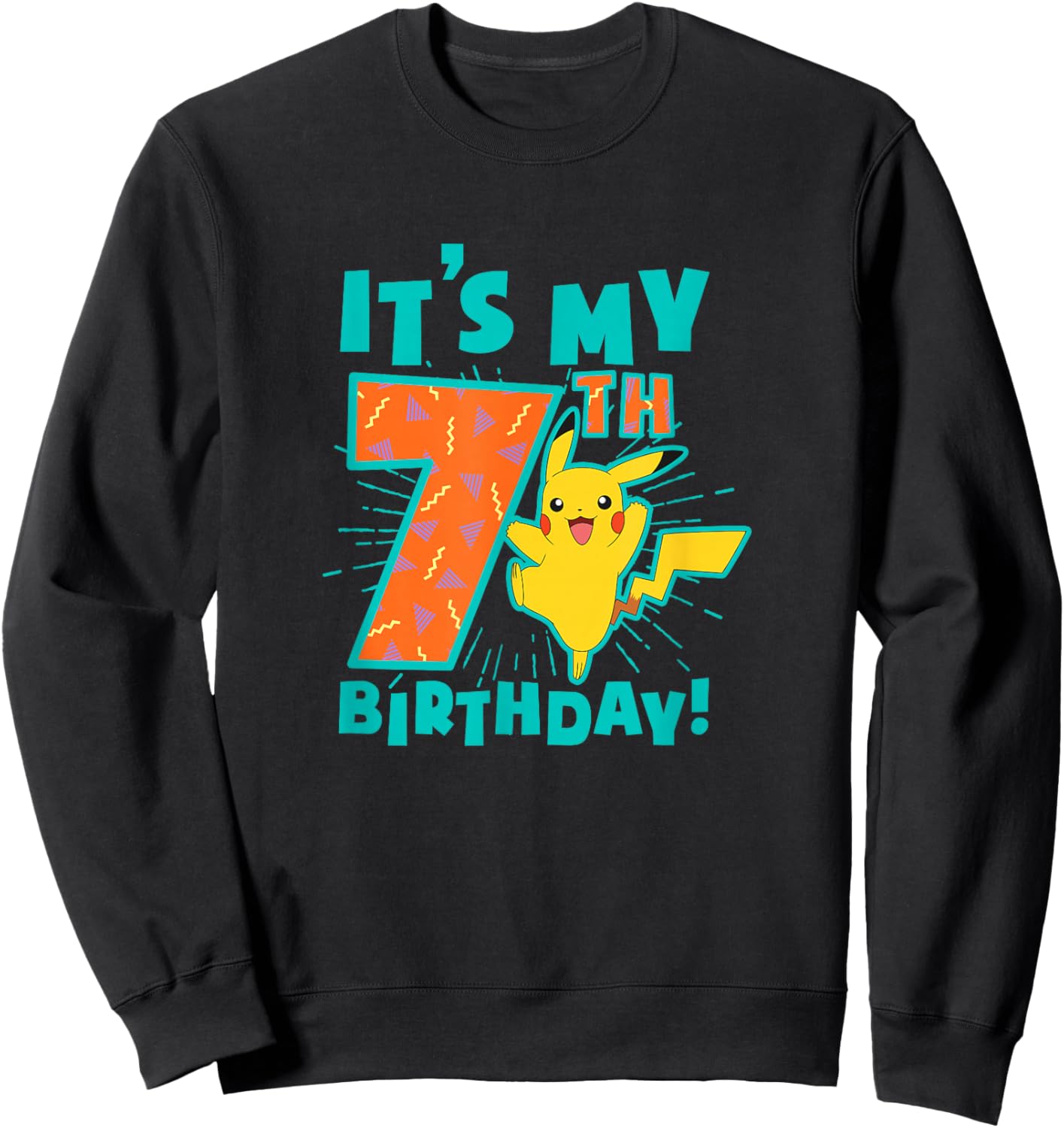 Pokémon Pikachu My 7th Birthday Awesome Celebration Sweatshirt - Sweatshirt | Black
