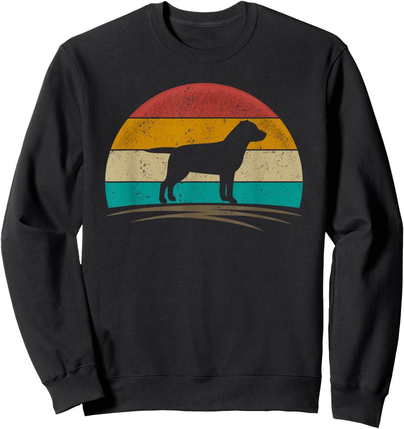 Labrador Retriever Dog Retro Labrador Lover Pet Lab Mom Dad Sweatshirt - Sweatshirt | Black