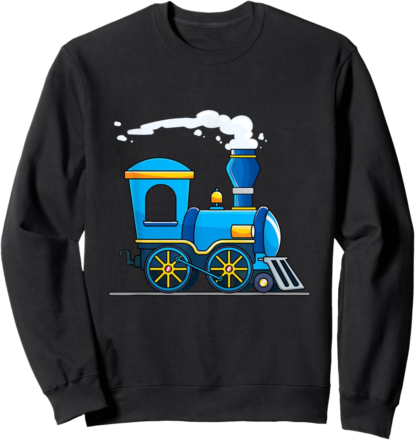 Birthday Choo Choo Blue Train Lovers Kids Boys Girls Toddler Sweatshirt - Sweatshirt | Black