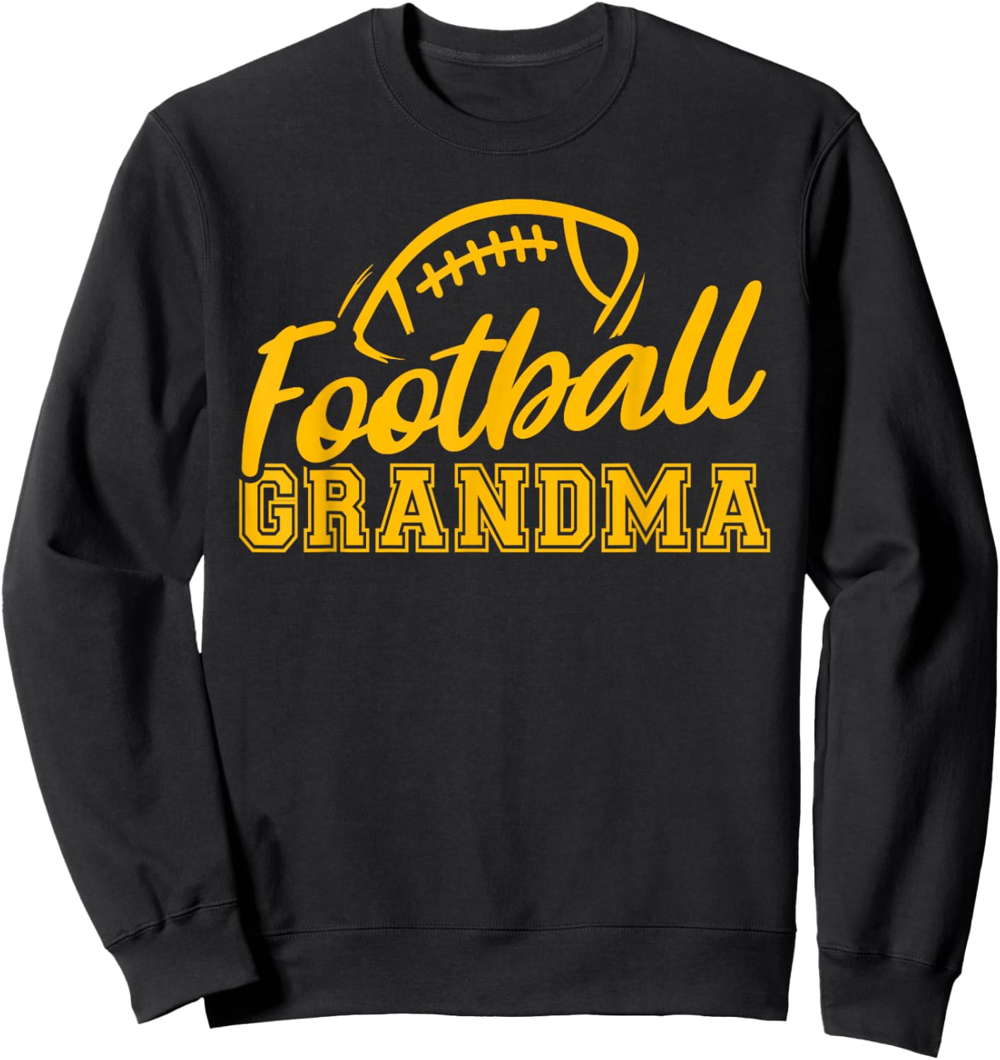 Game Day Yellow Black High School Football Grandma Sweatshirt - Sweatshirt | Black